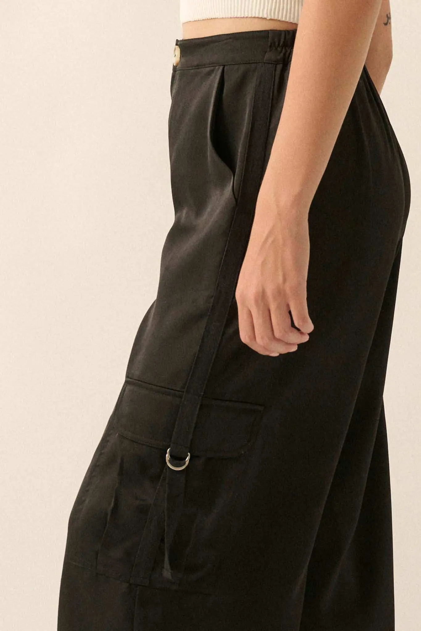 In the Pocket Matte Satin Cargo Pants - Image 5