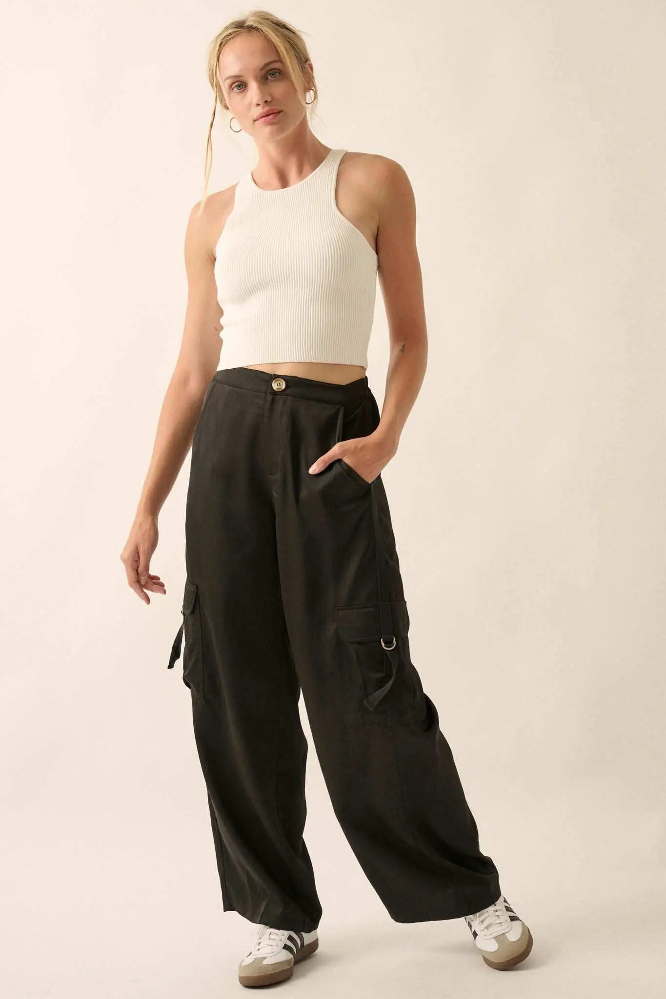 In the Pocket Matte Satin Cargo Pants - Image 6