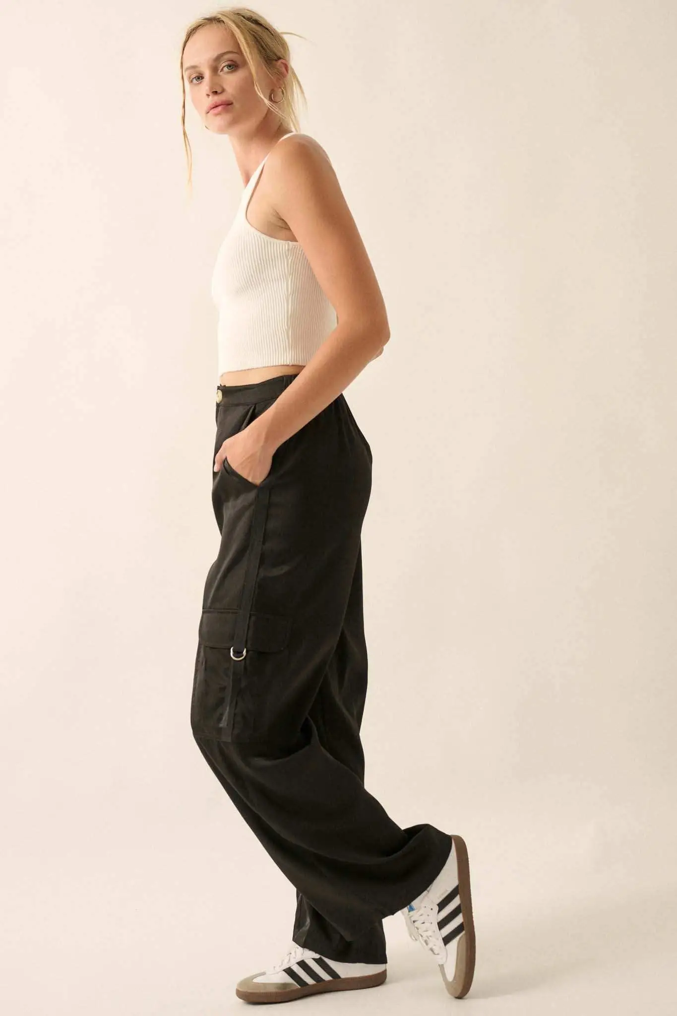 In the Pocket Matte Satin Cargo Pants - Image 7