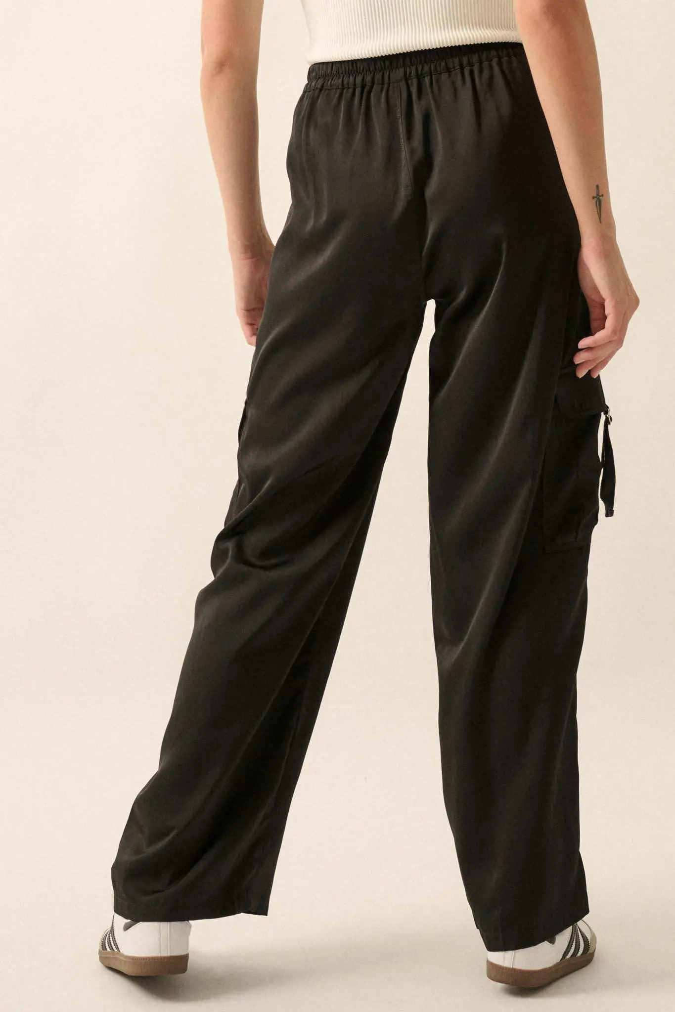 In the Pocket Matte Satin Cargo Pants - Image 8