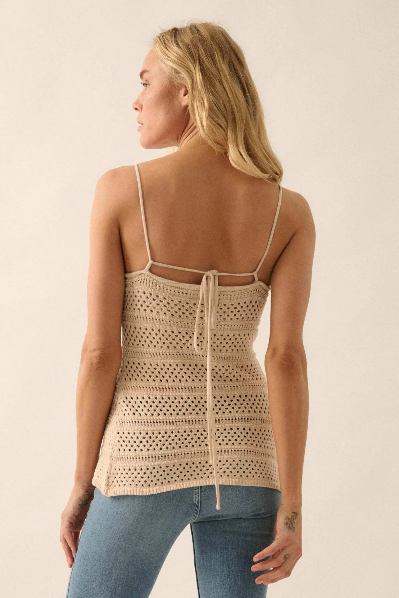 Inner Peace Crochet Knit Buttoned Cami Top - Image 15