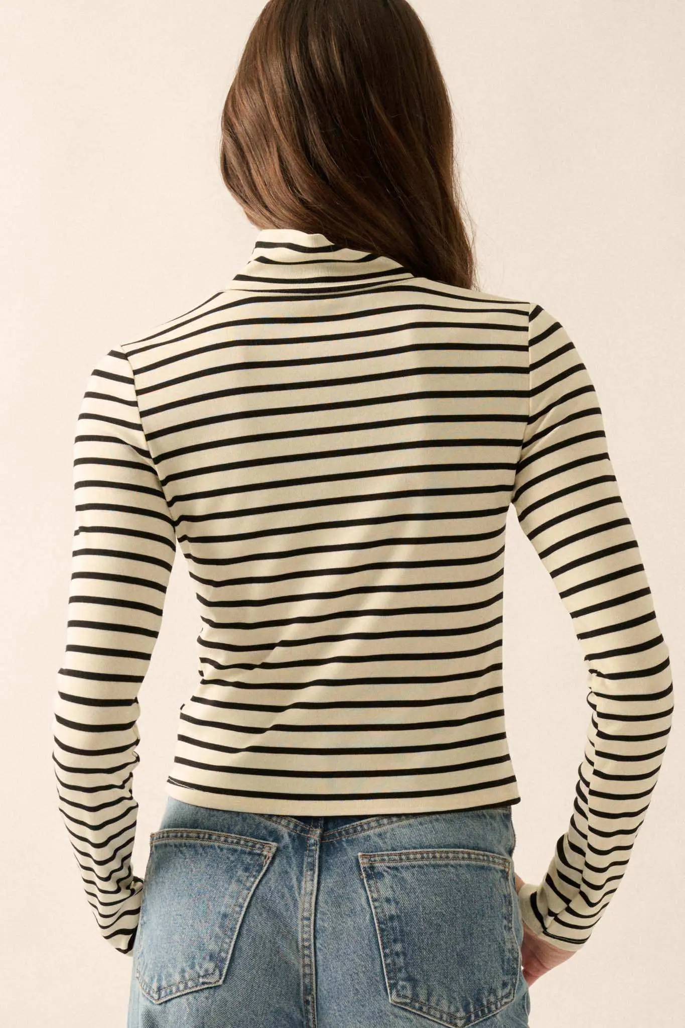 Inside the Lines Striped Mock-Neck Top - Image 2