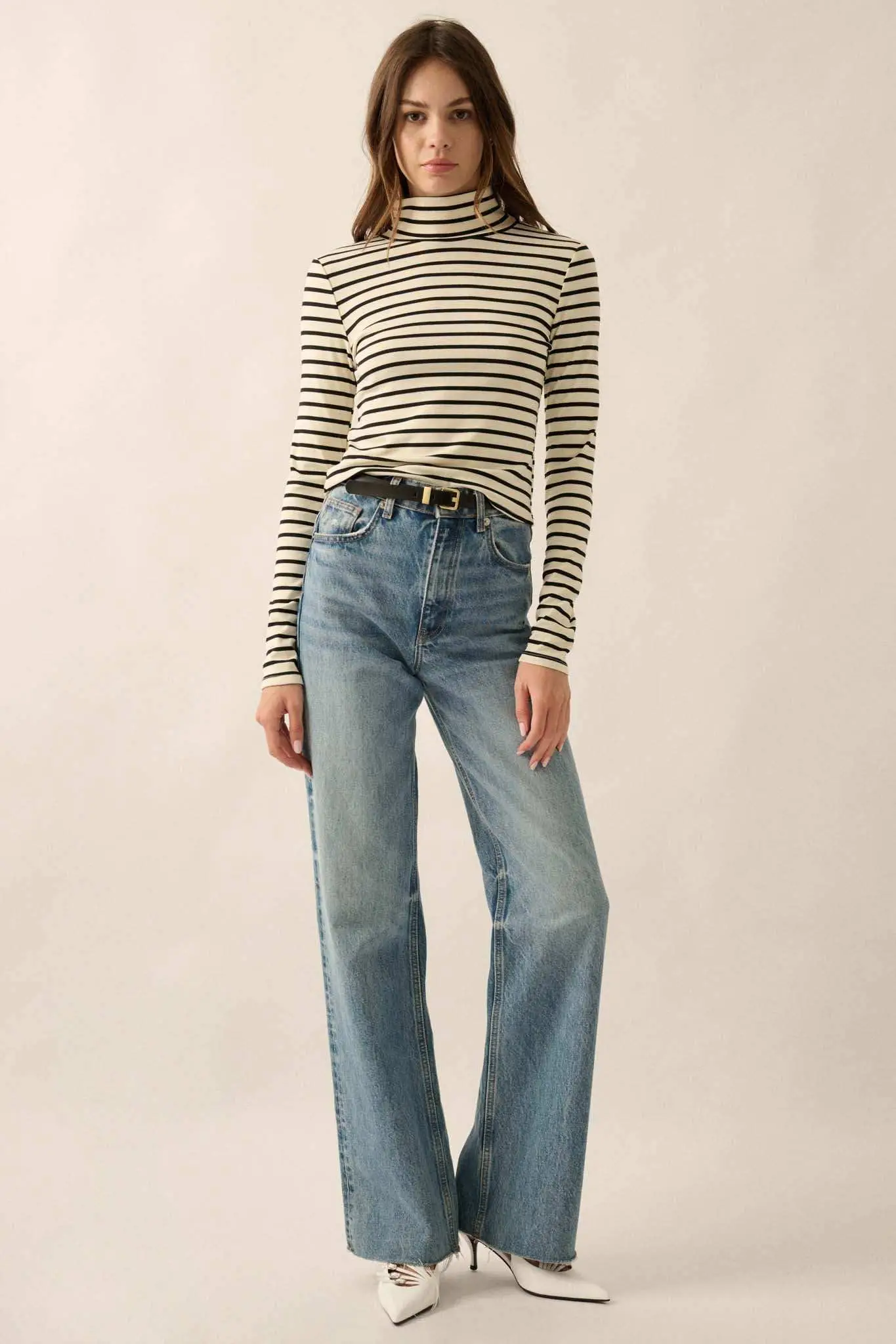 Inside the Lines Striped Mock-Neck Top - Image 3