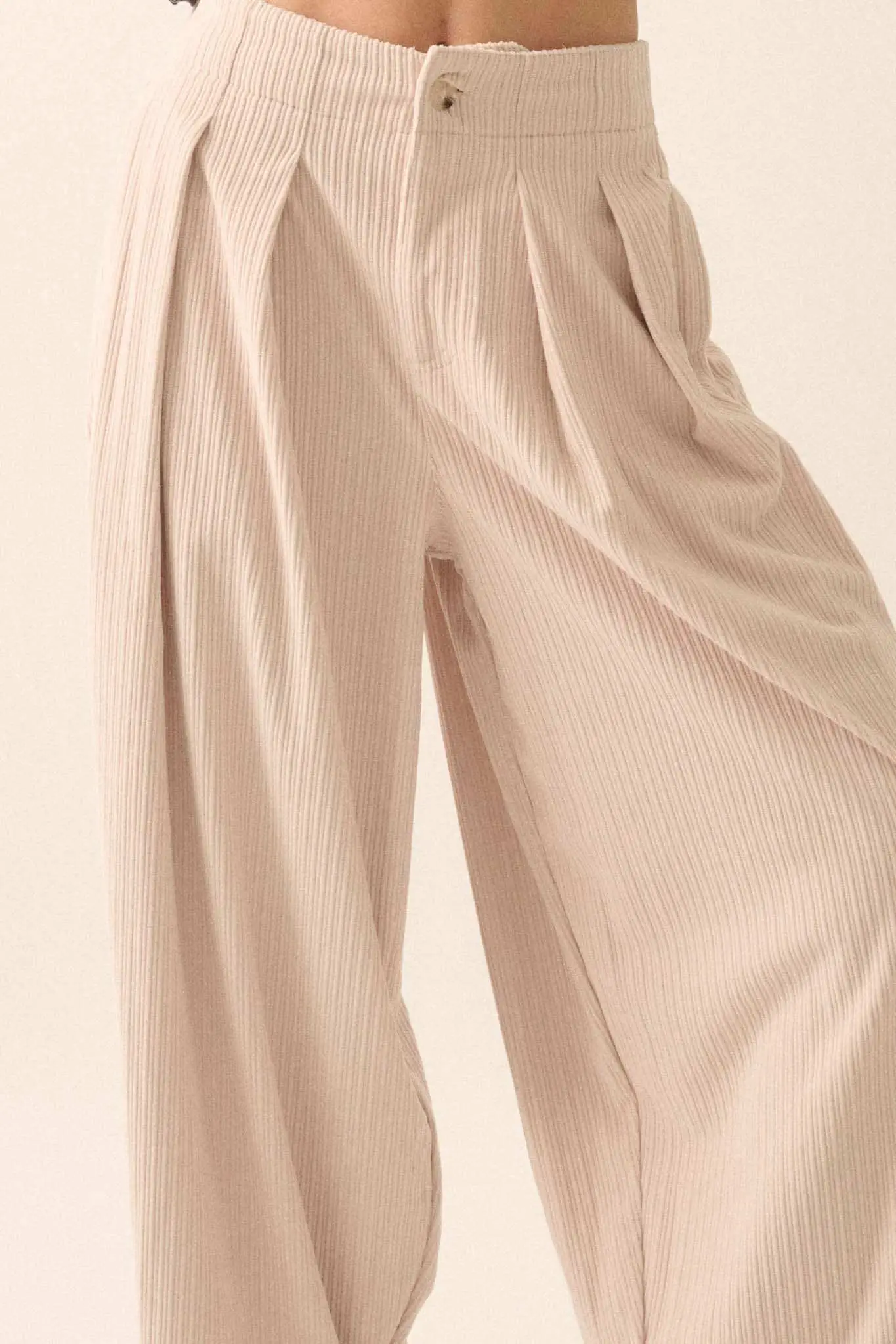 Into the Groove Pleated Wide-Leg Corduroy Pants - Image 6