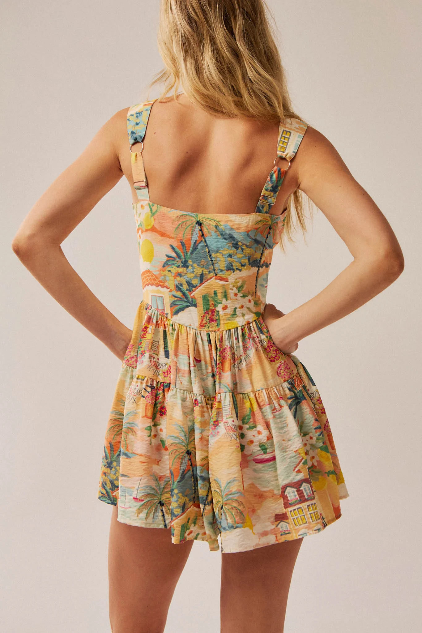 Jamaican Me Crazy Tropical-Print Tiered Romper - Image 9