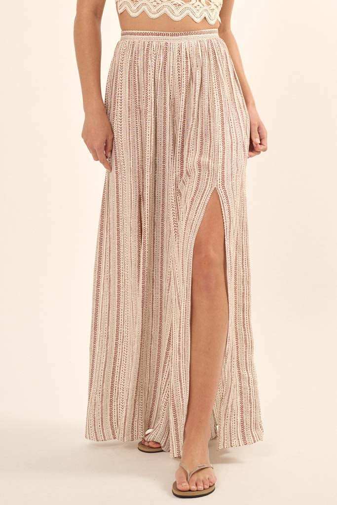 Journey Begins Geo-Print Wide-Leg Split Pants - Image 4