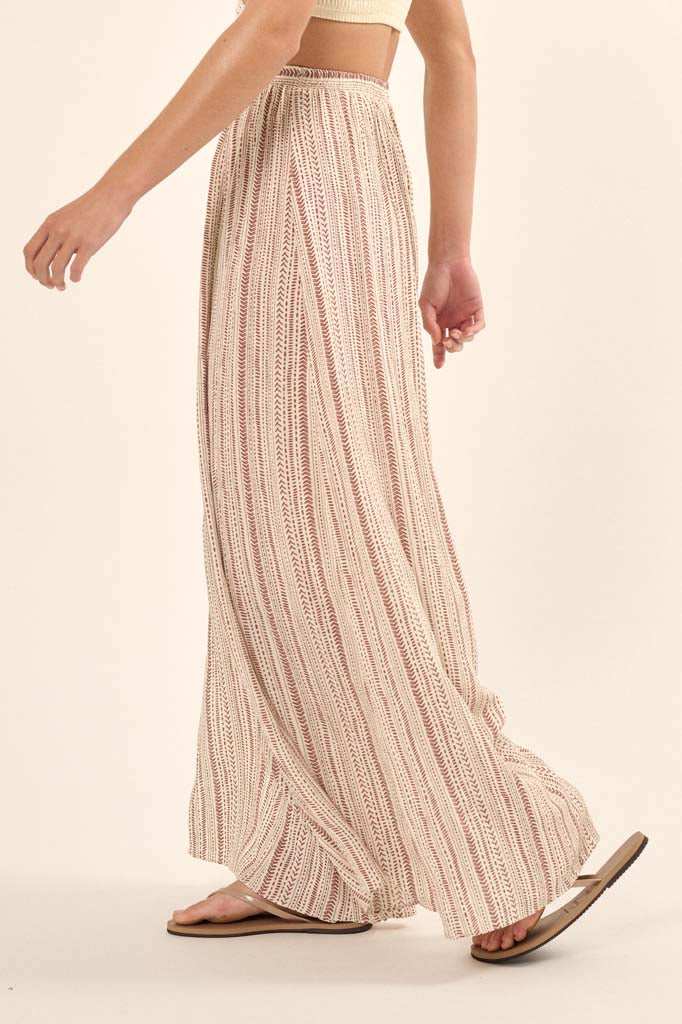 Journey Begins Geo-Print Wide-Leg Split Pants - Image 5