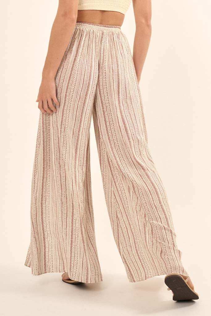 Journey Begins Geo-Print Wide-Leg Split Pants - Image 6