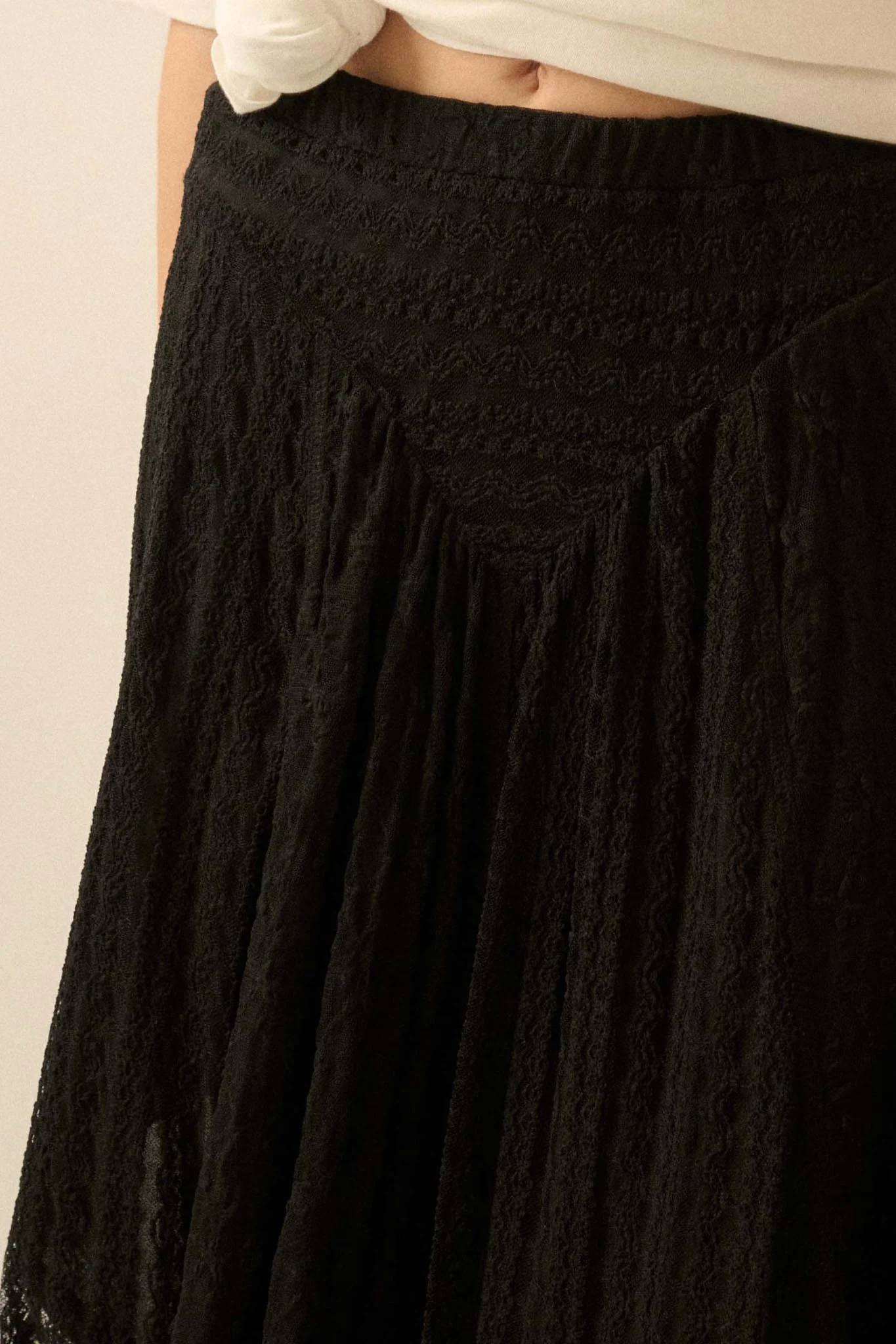 Just Divine Lace Drop-Waist Handkerchief Midi Skirt - Image 12