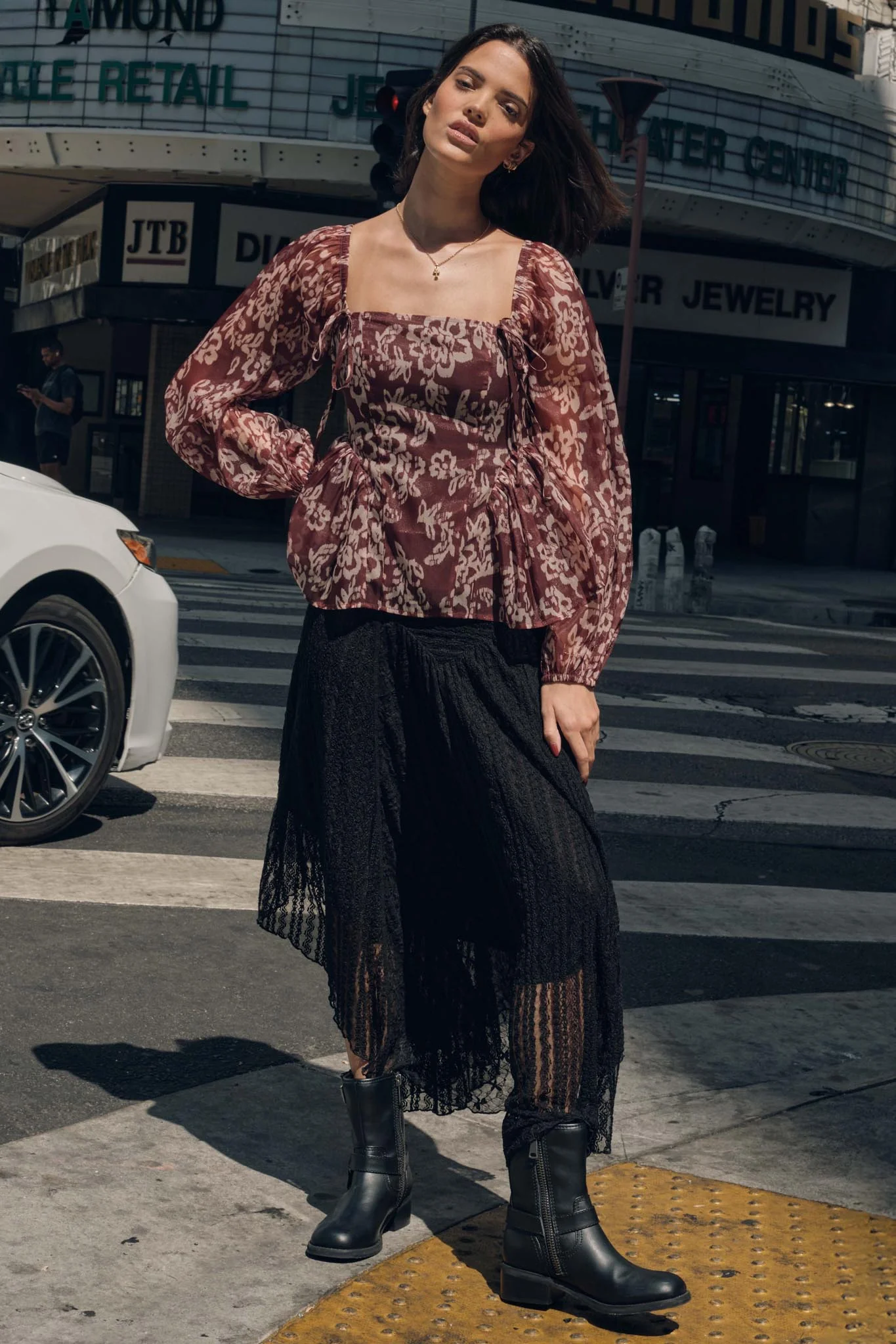 Just Divine Lace Drop-Waist Handkerchief Midi Skirt - Image 7