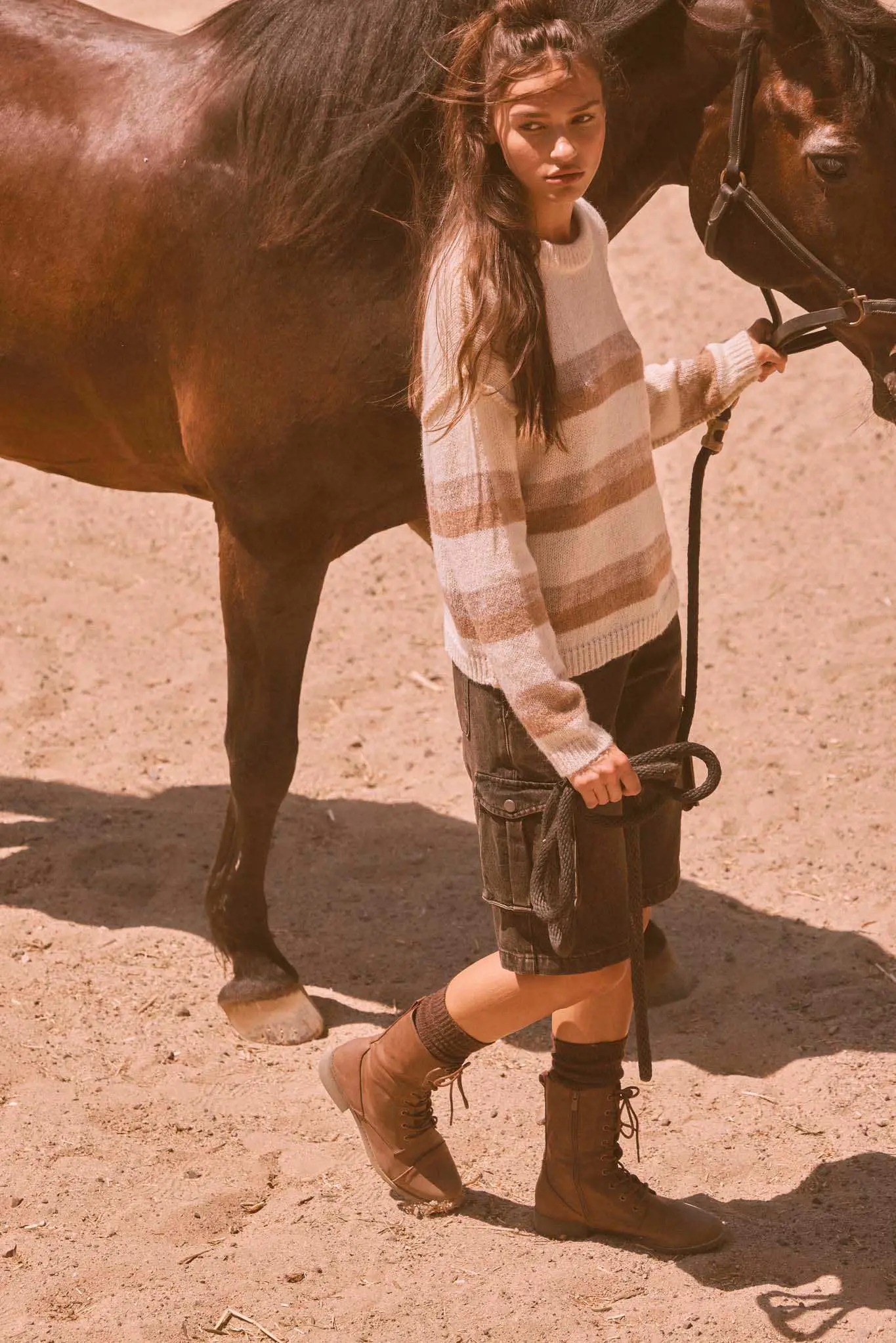 Just My Stripe Exposed-Seam Striped Knit Sweater - Image 2