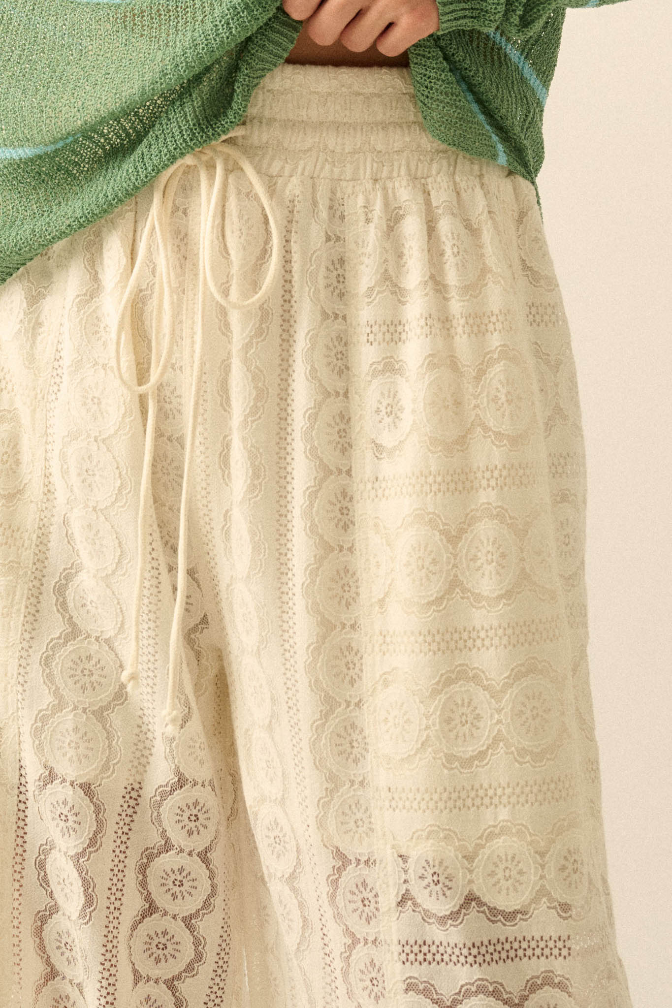 Keep Dreaming Lace Drawstring Pocket Balloon Pants - Image 3