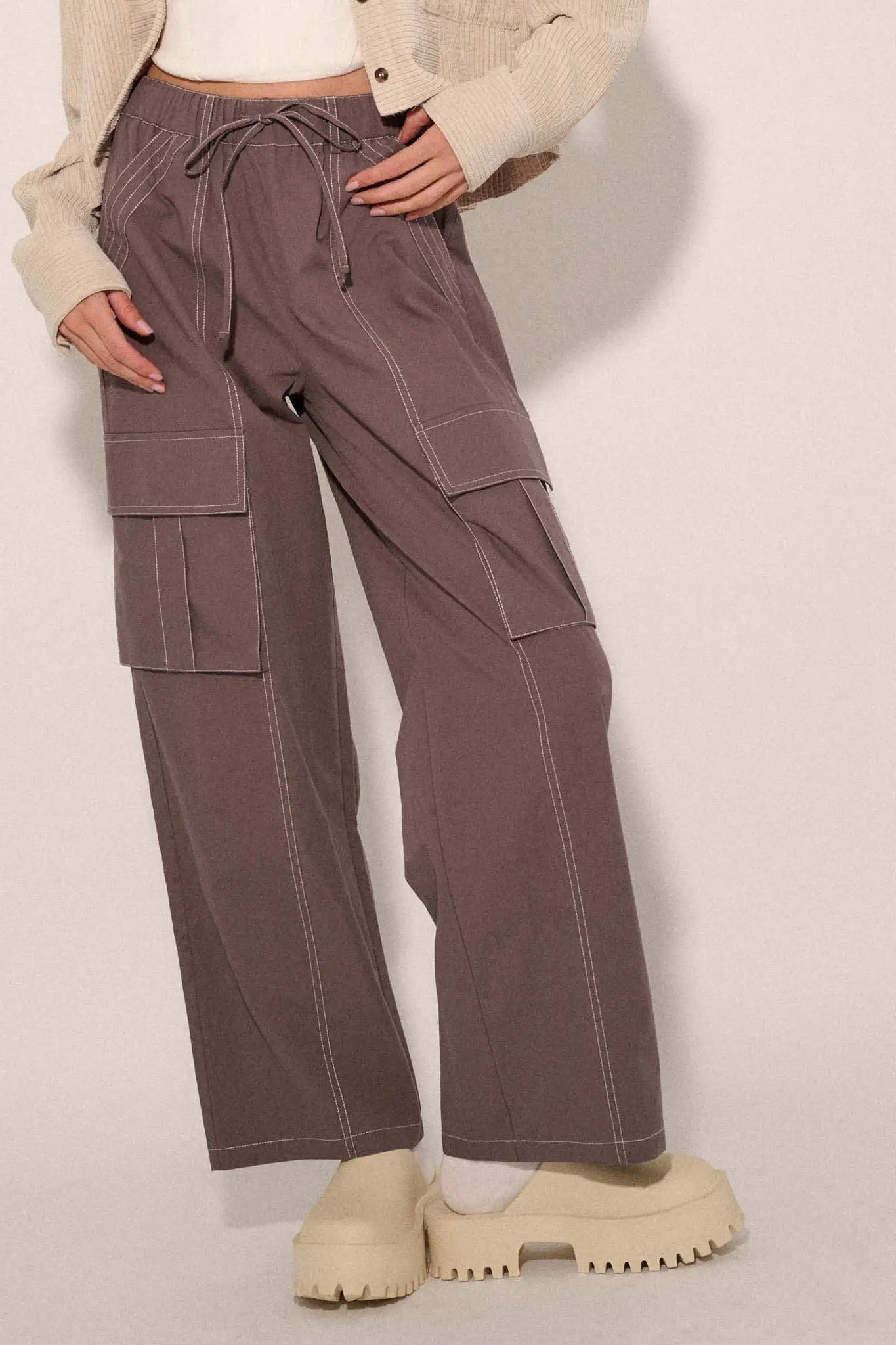 Keep It Real Wide-Leg Drawstring Cargo Pants - Image 13