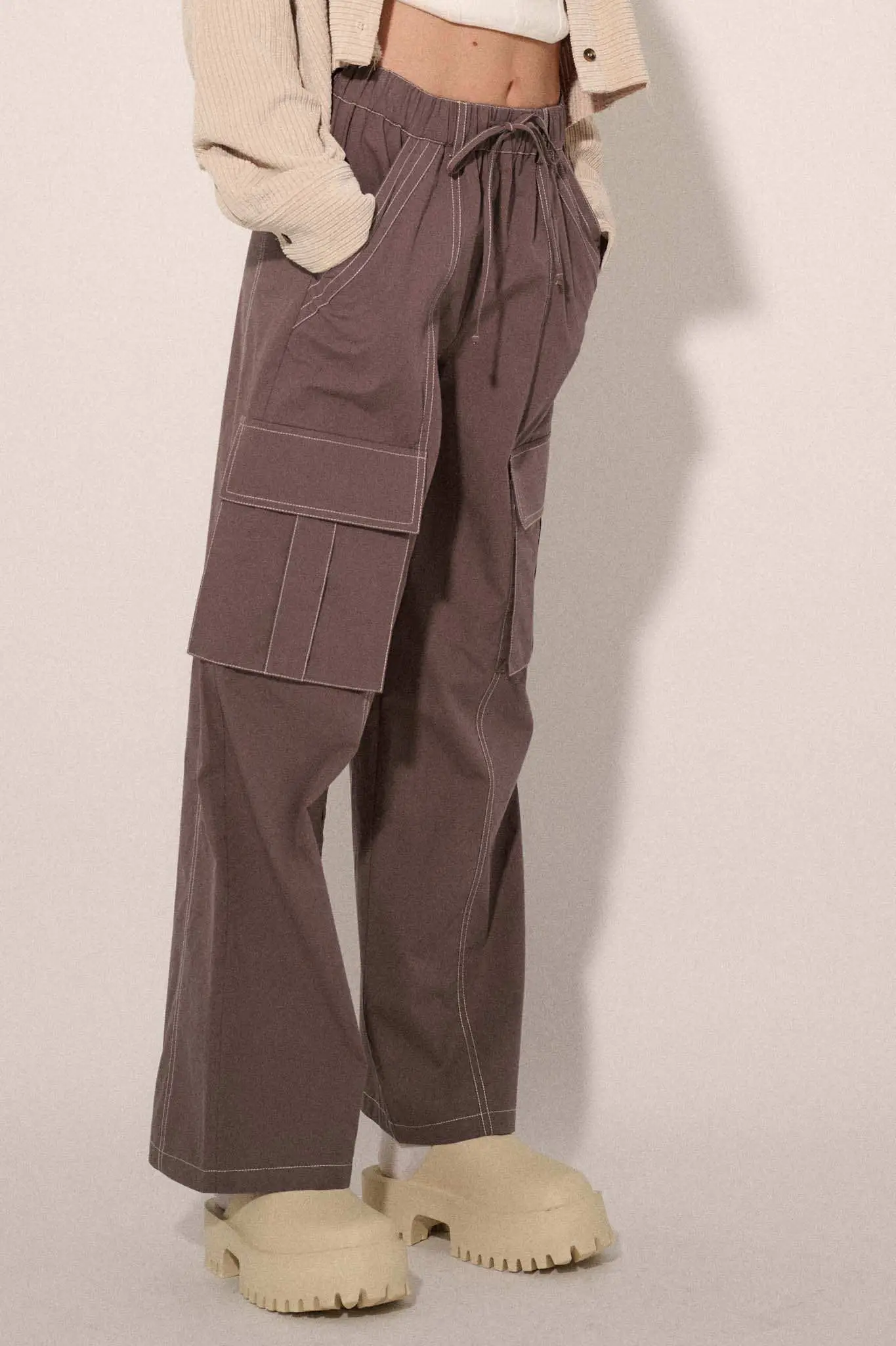 Keep It Real Wide-Leg Drawstring Cargo Pants - Image 17