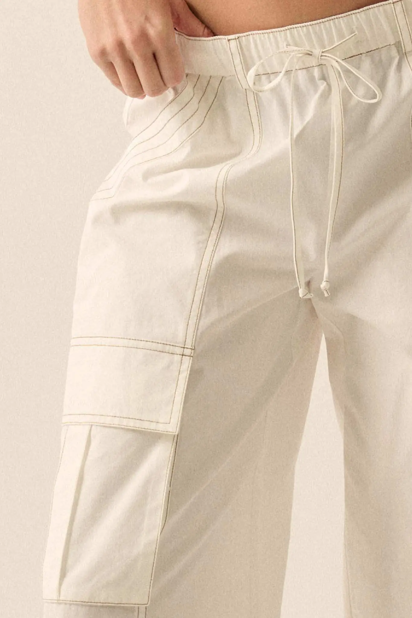 Keep It Real Wide-Leg Drawstring Cargo Pants - Image 2