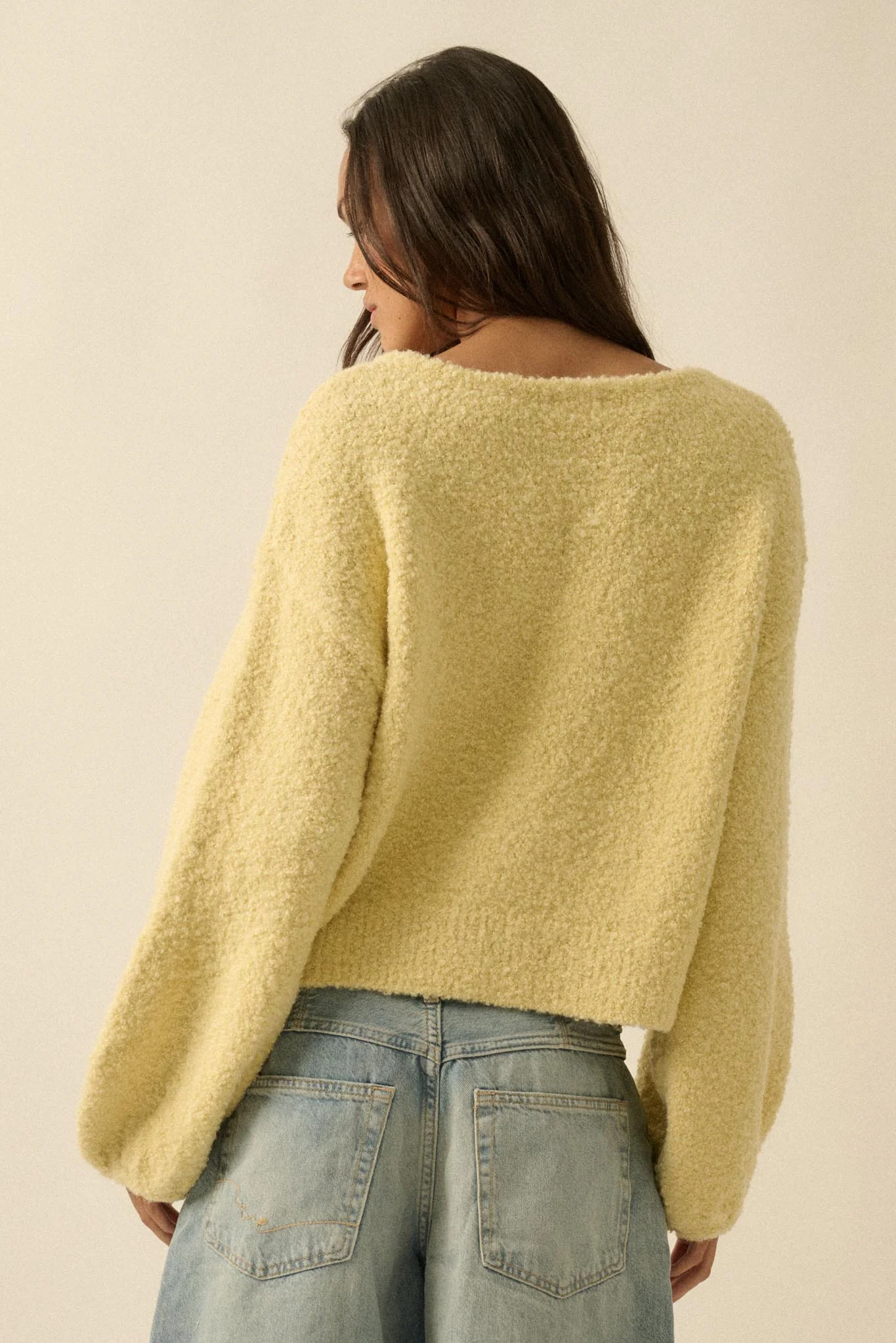 Keep Me Warm Textured Knit Balloon-Sleeve Sweater - Image 18