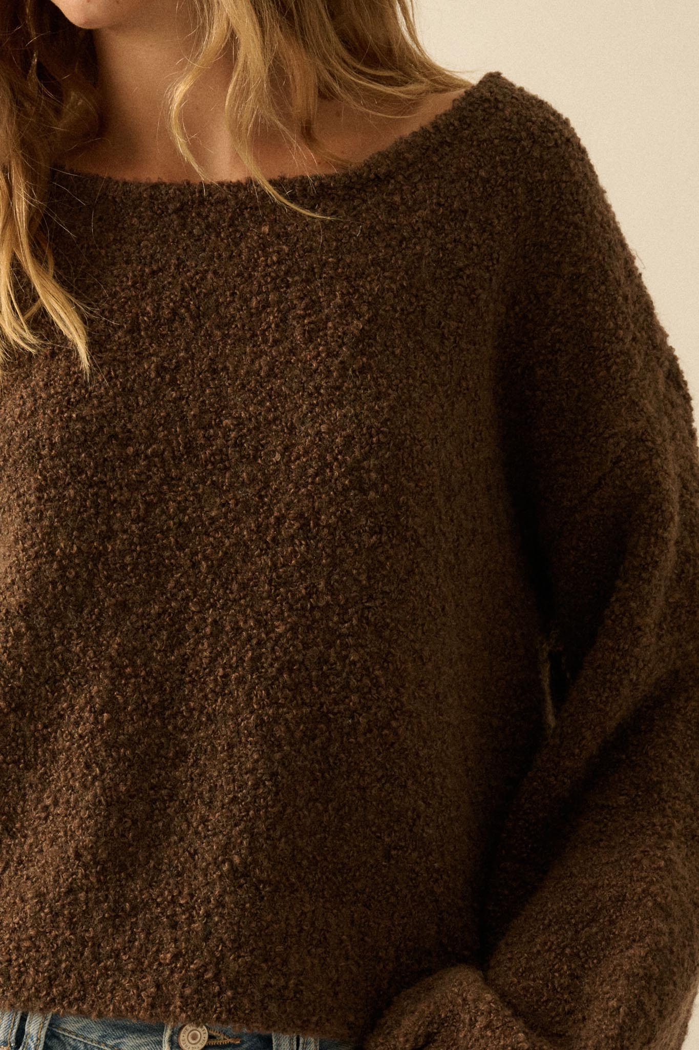 Keep Me Warm Textured Knit Balloon-Sleeve Sweater - Image 8