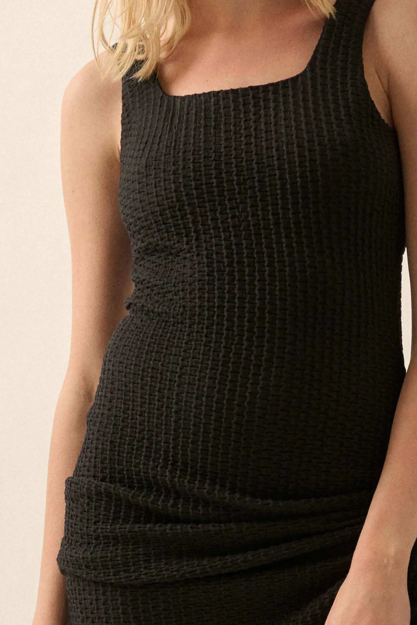 Kiss and Tell Textured Pucker-Knit Midi Dress - Image 6