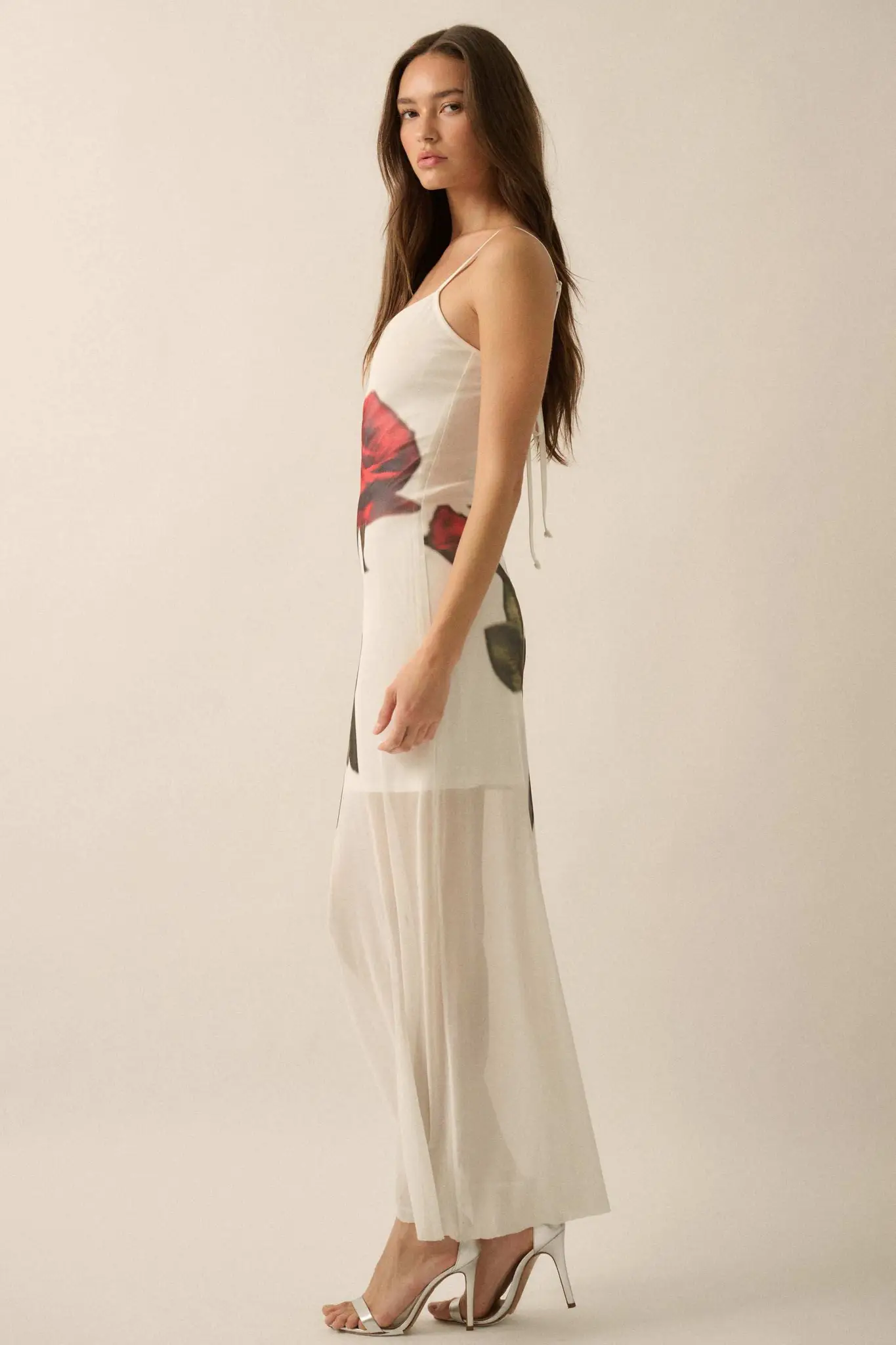Kiss From a Rose Printed Mesh Layered Maxi Dress - Image 11