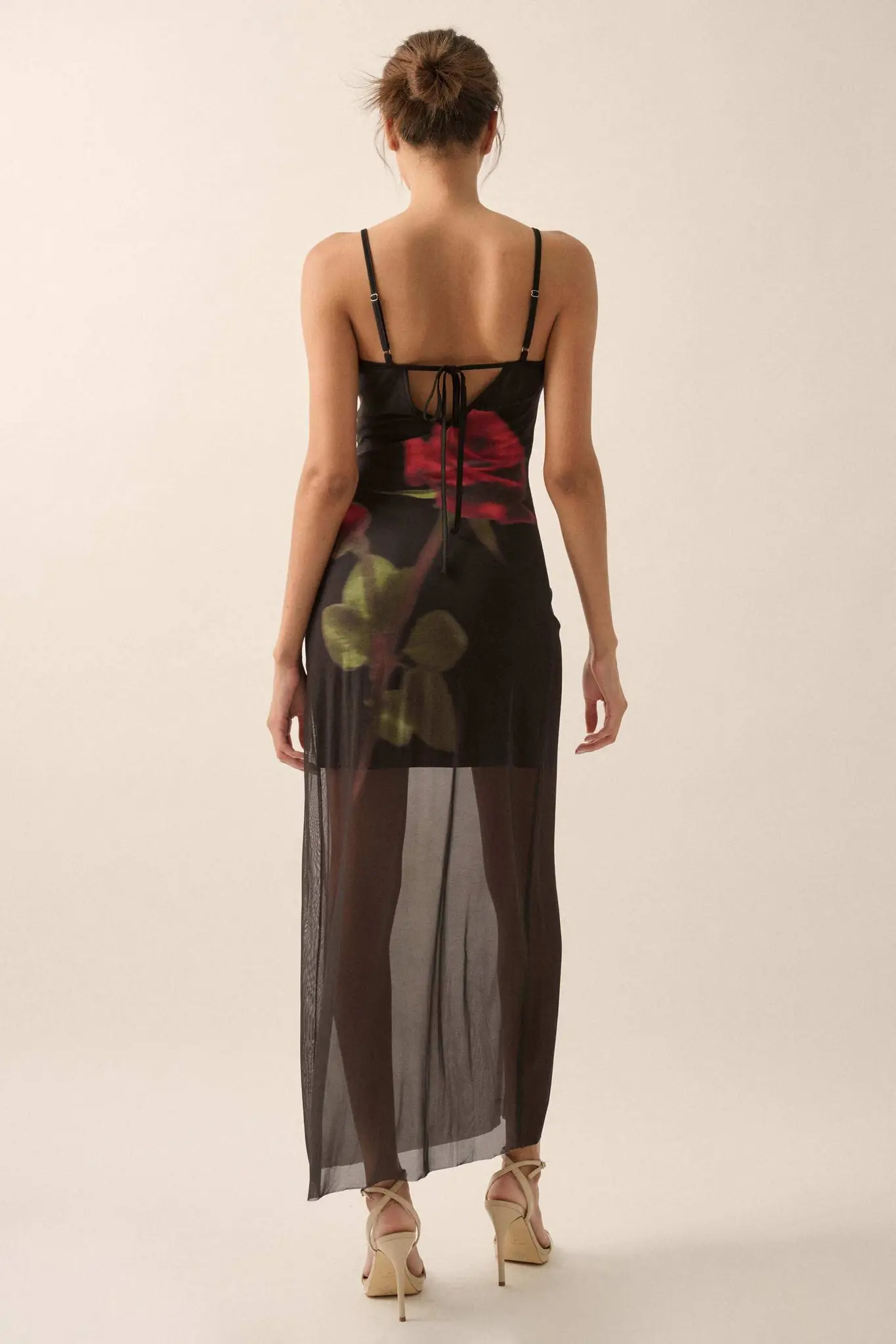 Kiss From a Rose Printed Mesh Layered Maxi Dress - Image 2