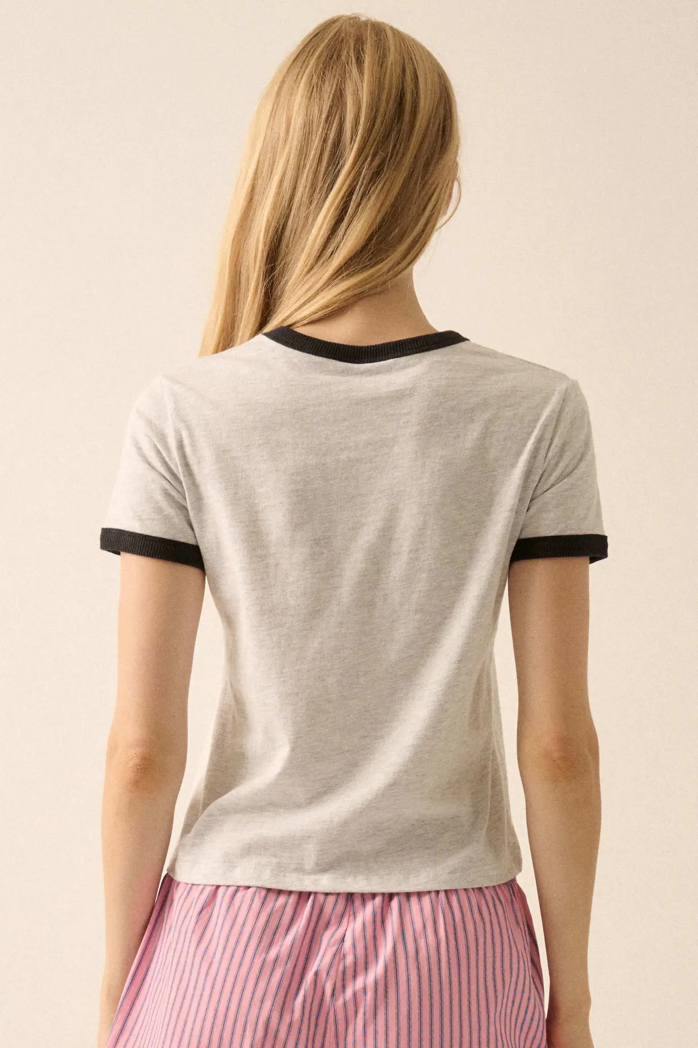 LA Vibes Vintage-Print Graphic Ringer Tee - Image 6