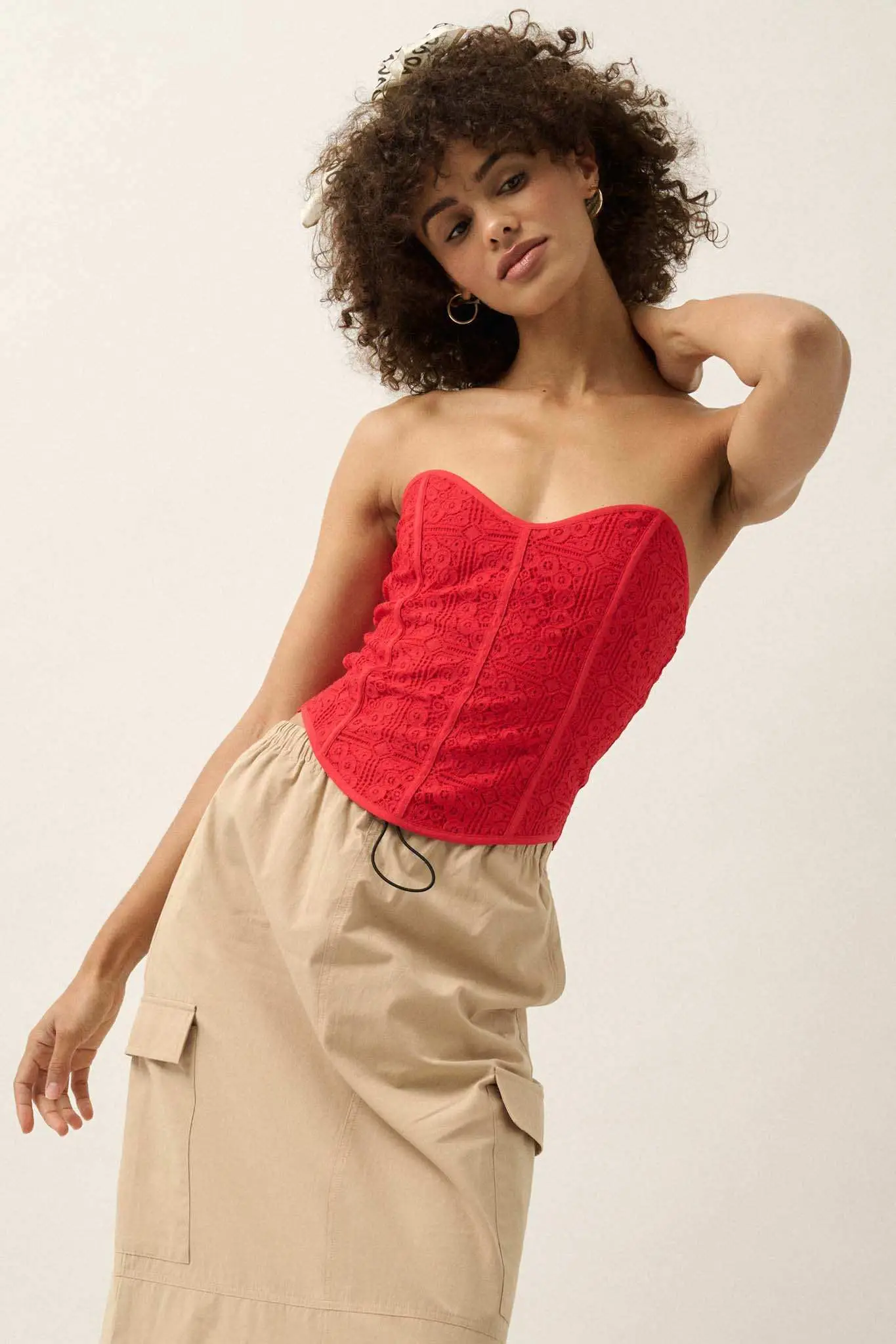 Lace to the Top Strapless Lace Corset Top - Image 3