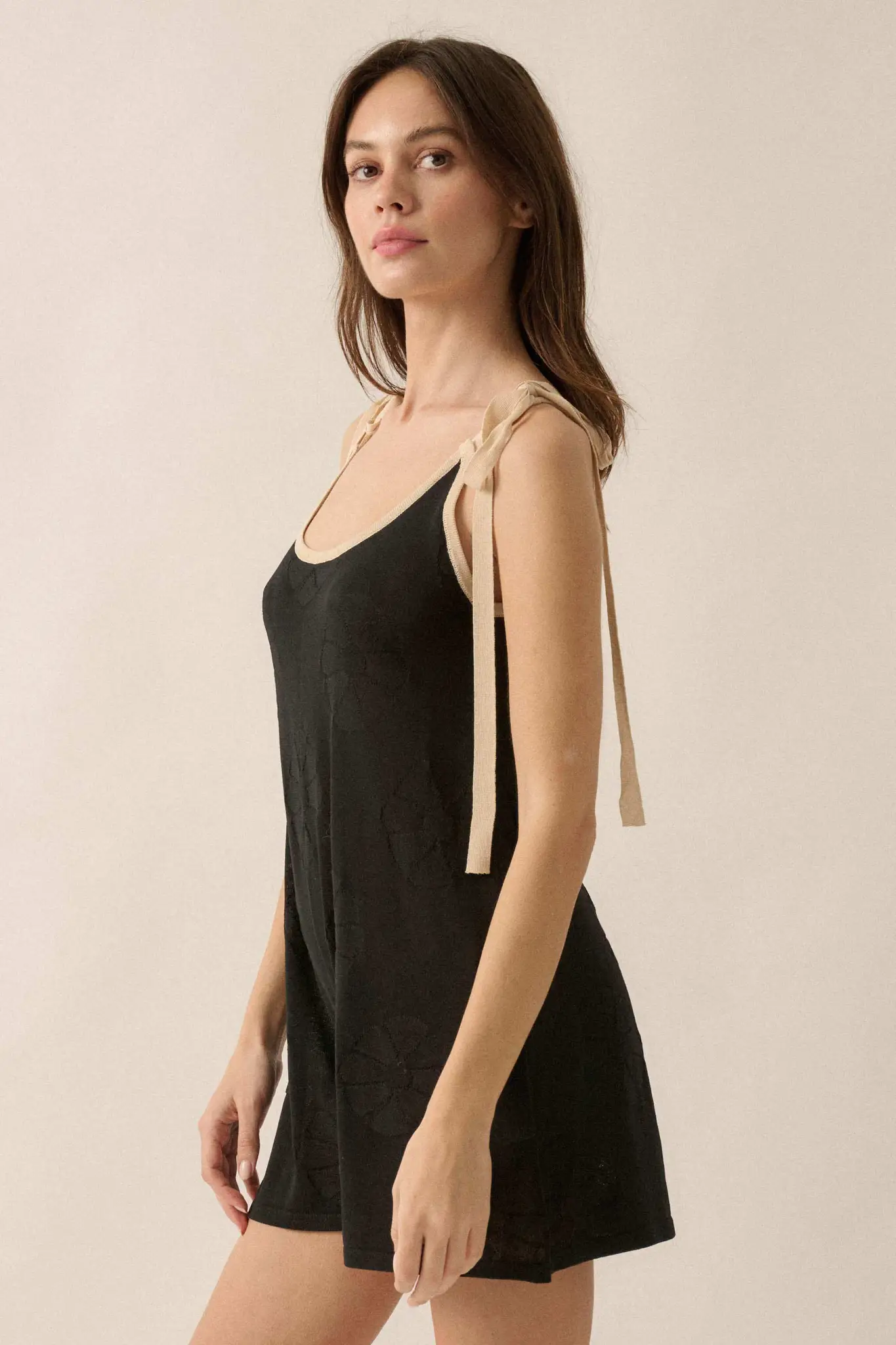 Lazy Daisy Floral Jacquard-Knit Cami Romper - Image 11