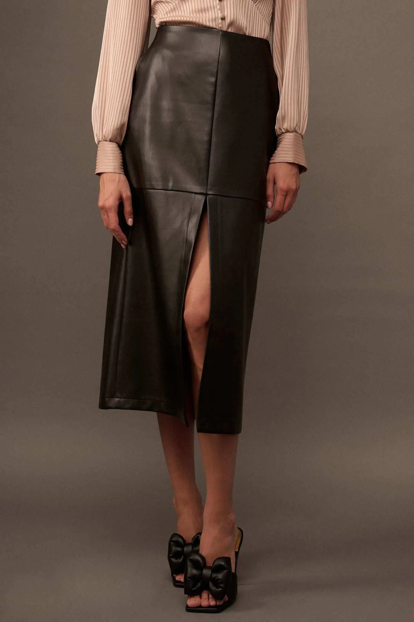 Leading Edge Vegan Leather Pencil Skirt - Image 2