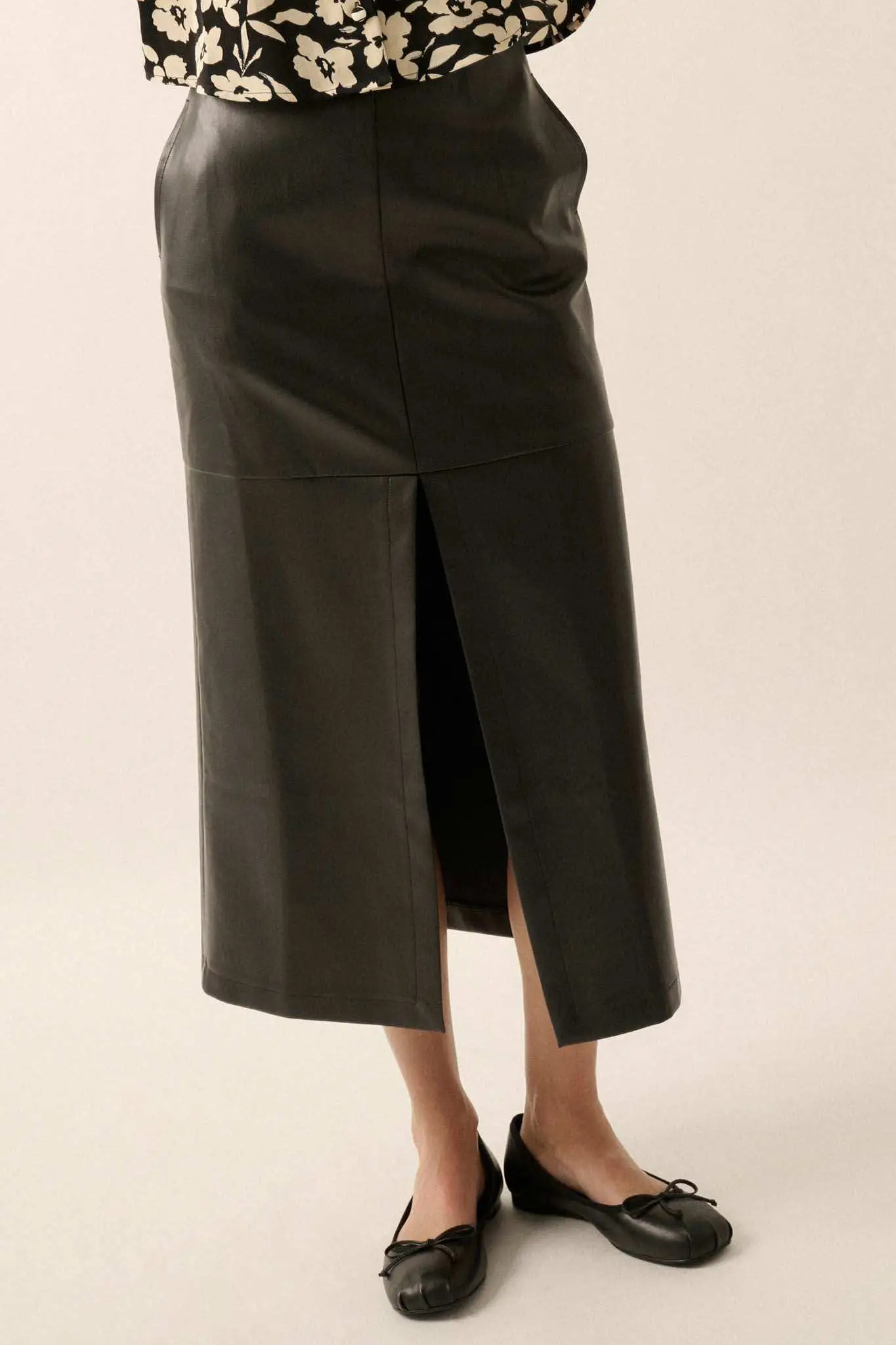 Leading Edge Vegan Leather Pencil Skirt - Image 4