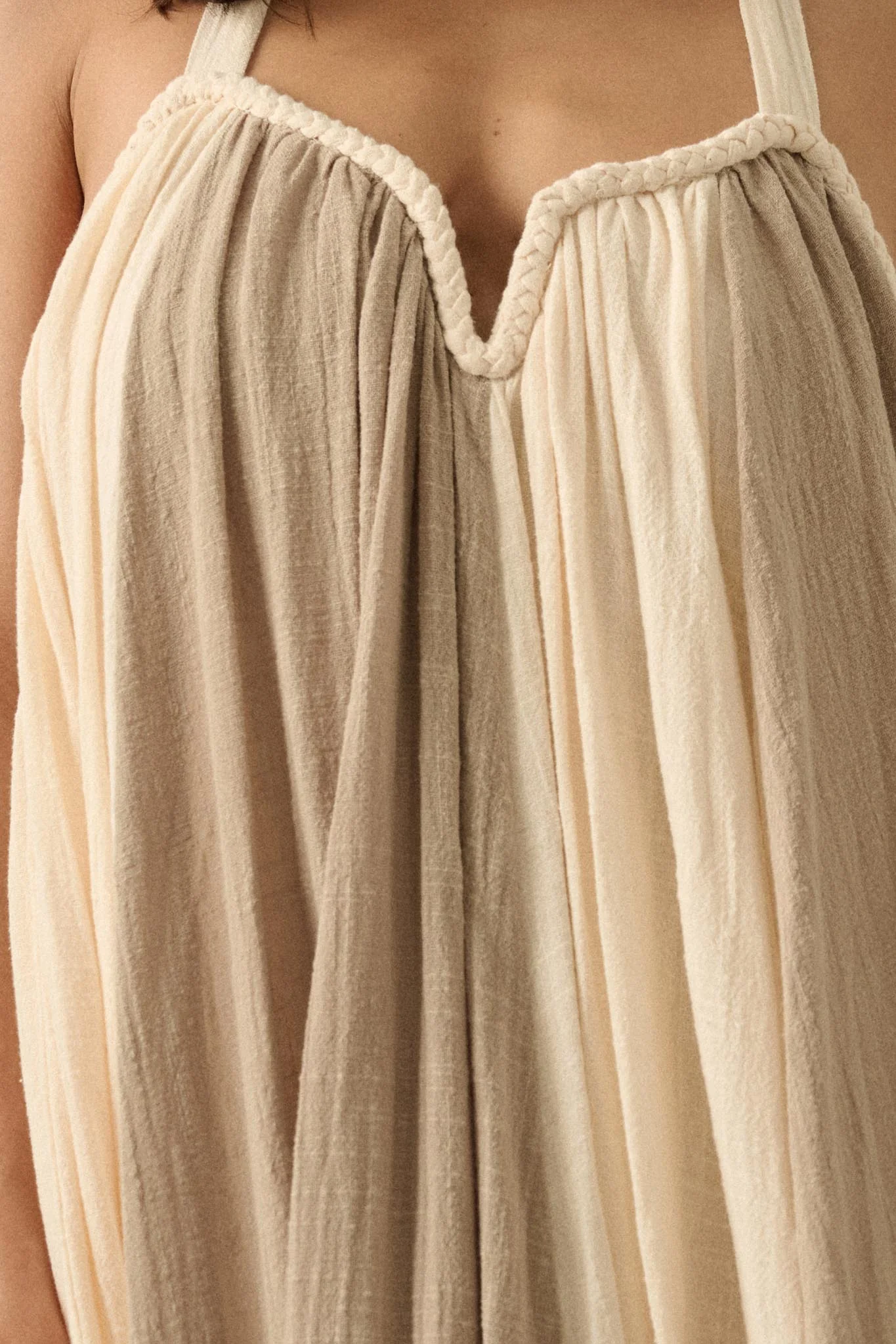 Let It Flow Colorblock Gauze Halter Maxi Dress - Image 7