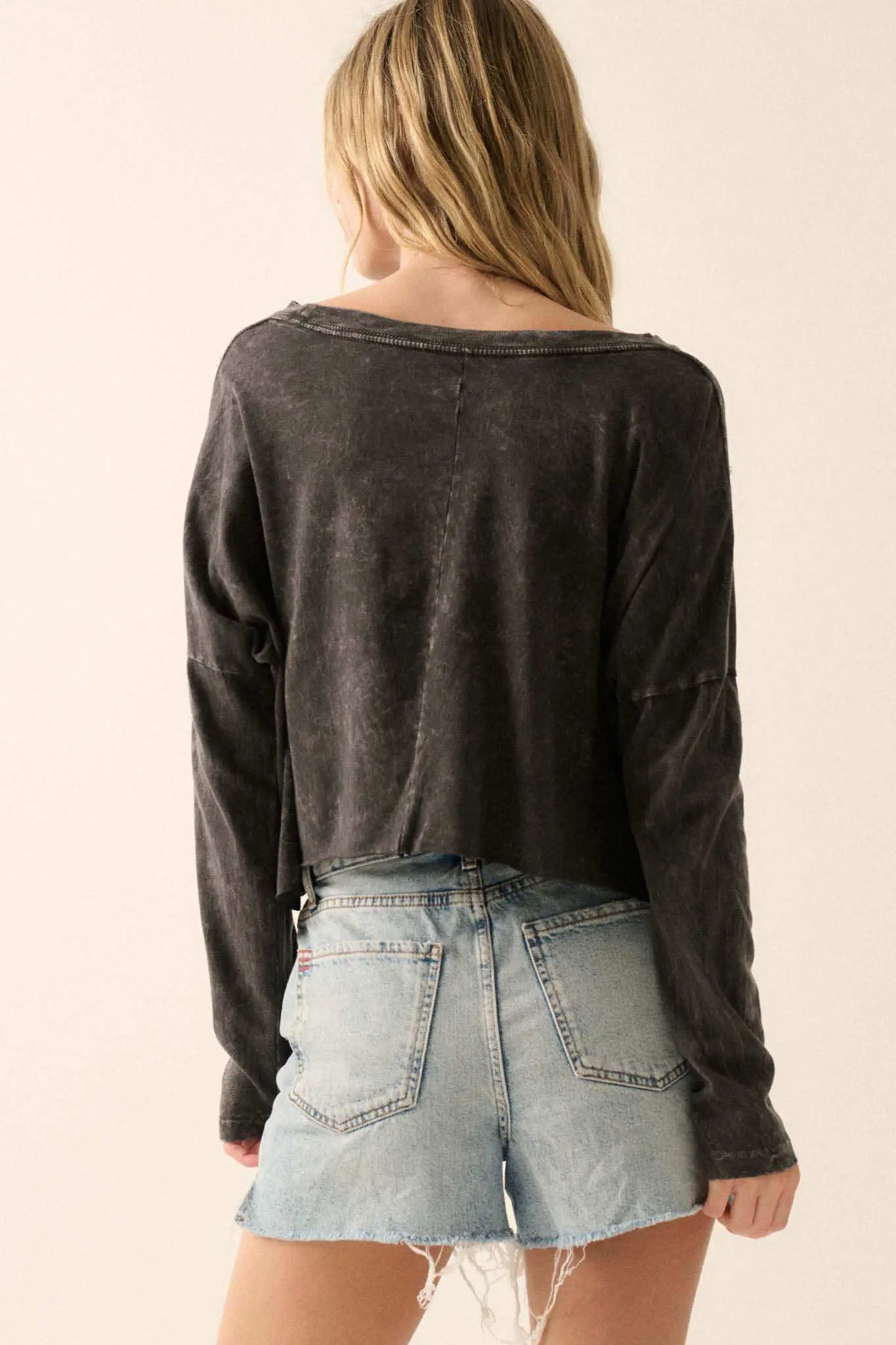 Let's Go Girls Cropped Long-Sleeve Foil Graphic Tee - Image 9