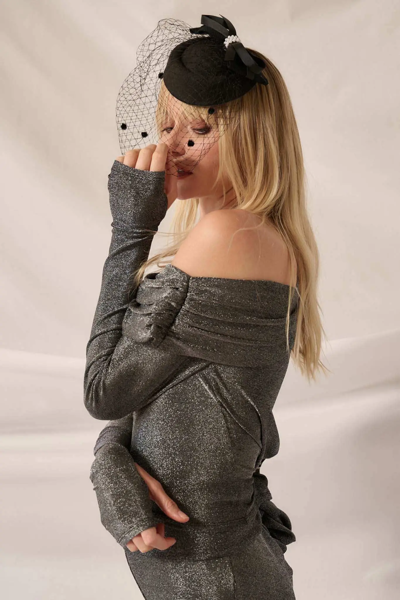 Life on Mars Metallic Knit One-Shoulder Top - Image 2