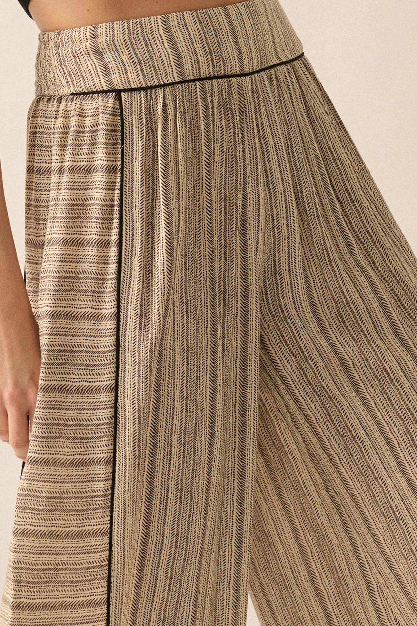 Life's Journey Striped Geo-Print Wide-Leg Pants - Image 3