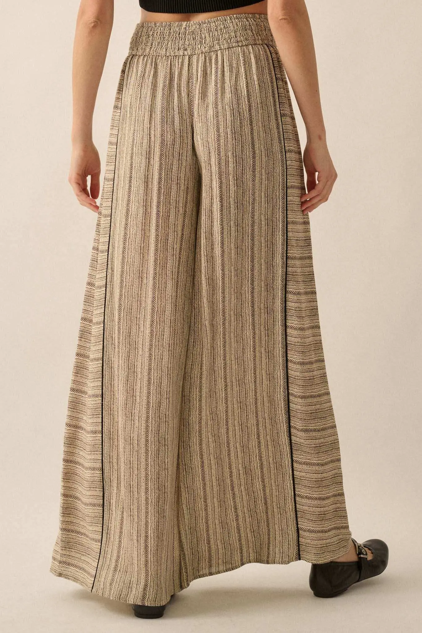 Life's Journey Striped Geo-Print Wide-Leg Pants - Image 6