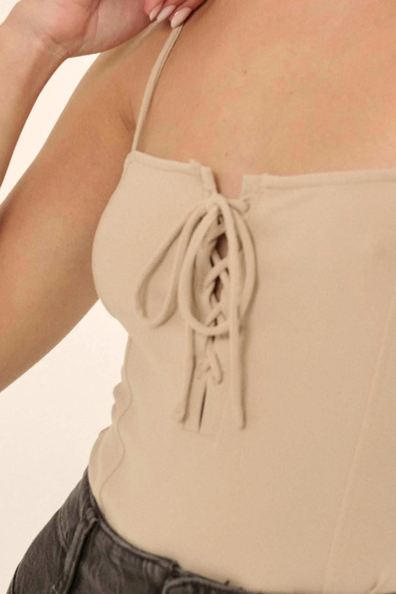 Lifted Fit Lace-Up Cami Bodysuit - Image 14