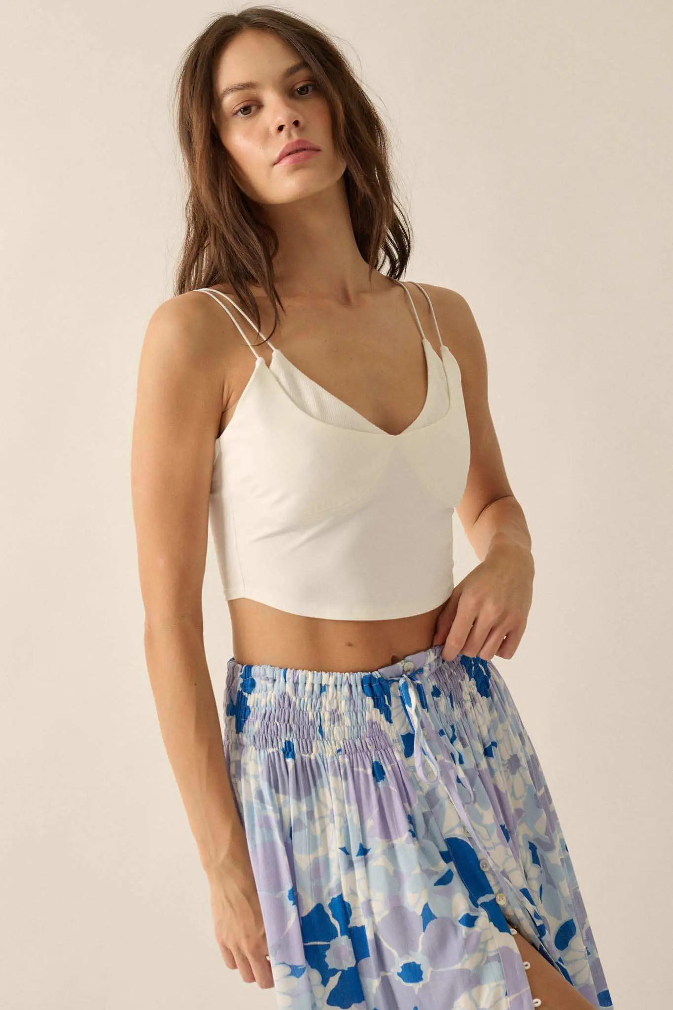 Lifted Fit Layered Cropped Cami Top - Image 8