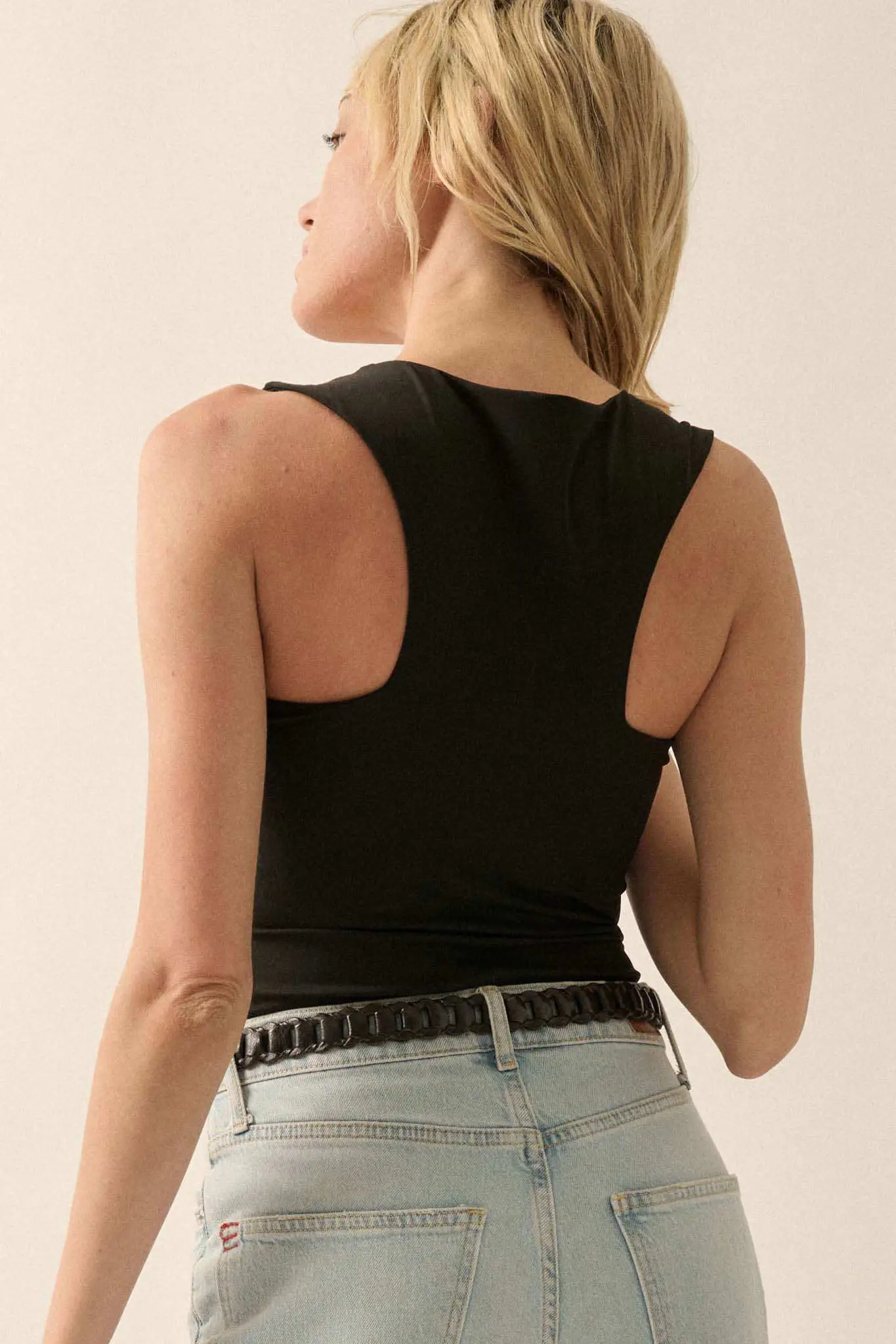 Lifted Fit Square Neck Tank Bodysuit - Image 8