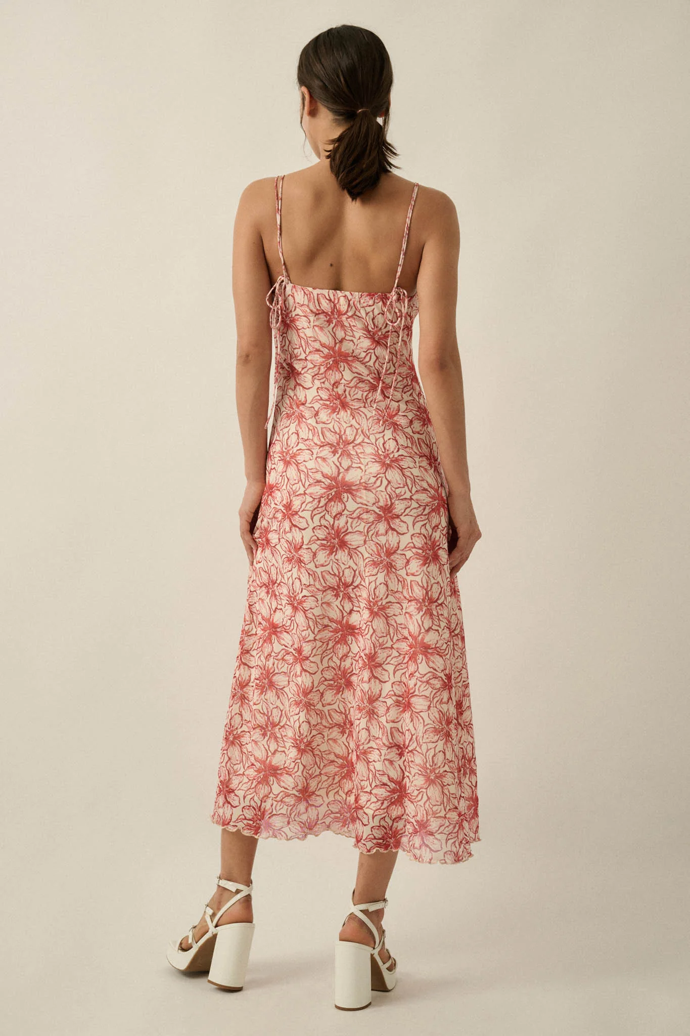 Lilies Bloom Floral Mesh Cami Midi Dress - Image 2