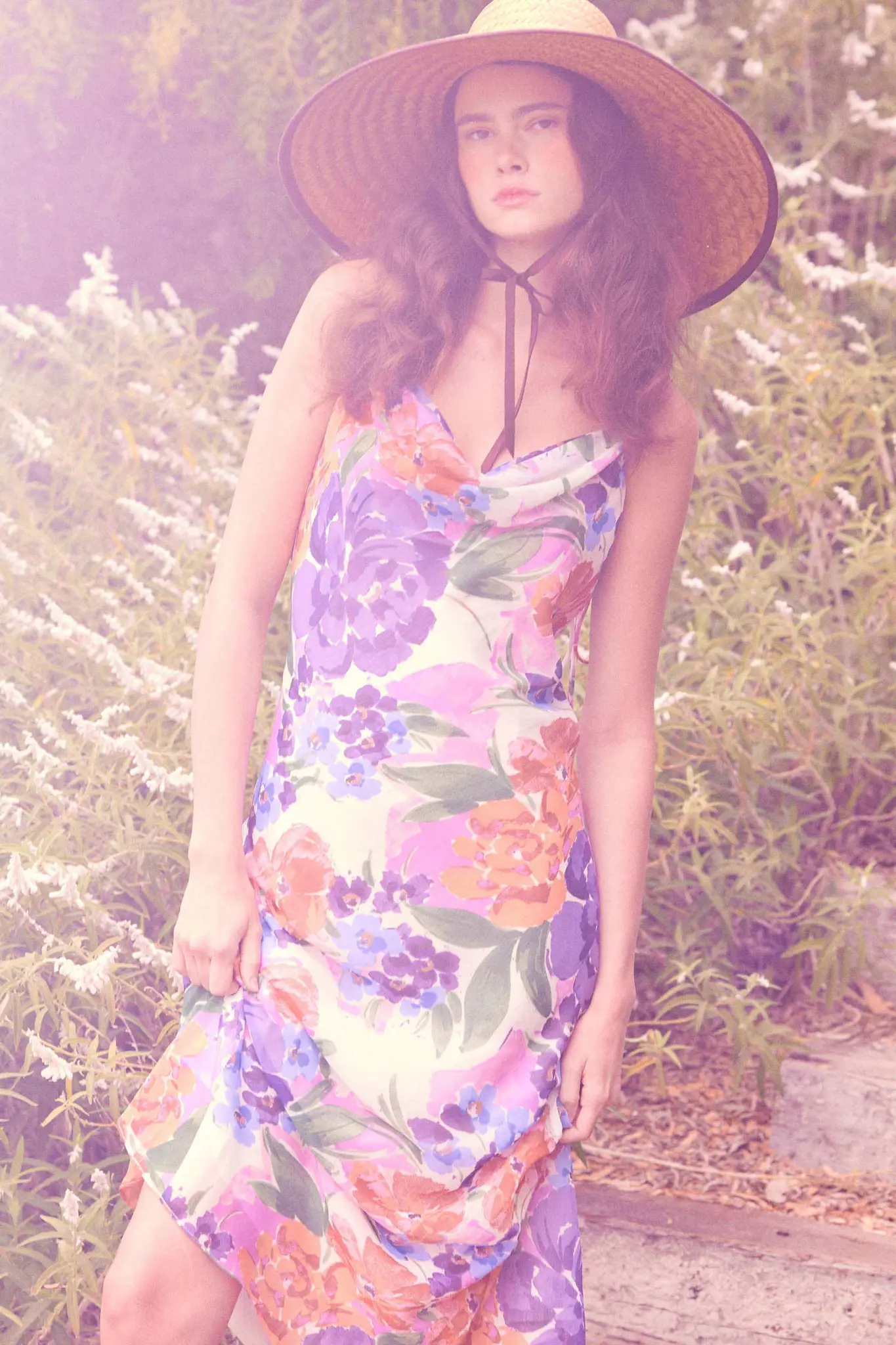 Living Lush Floral Chiffon Cowl-Neck Maxi Dress - Image 2