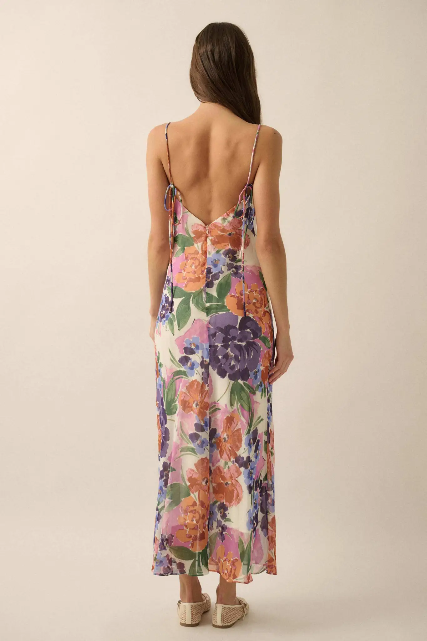 Living Lush Floral Chiffon Cowl-Neck Maxi Dress - Image 9