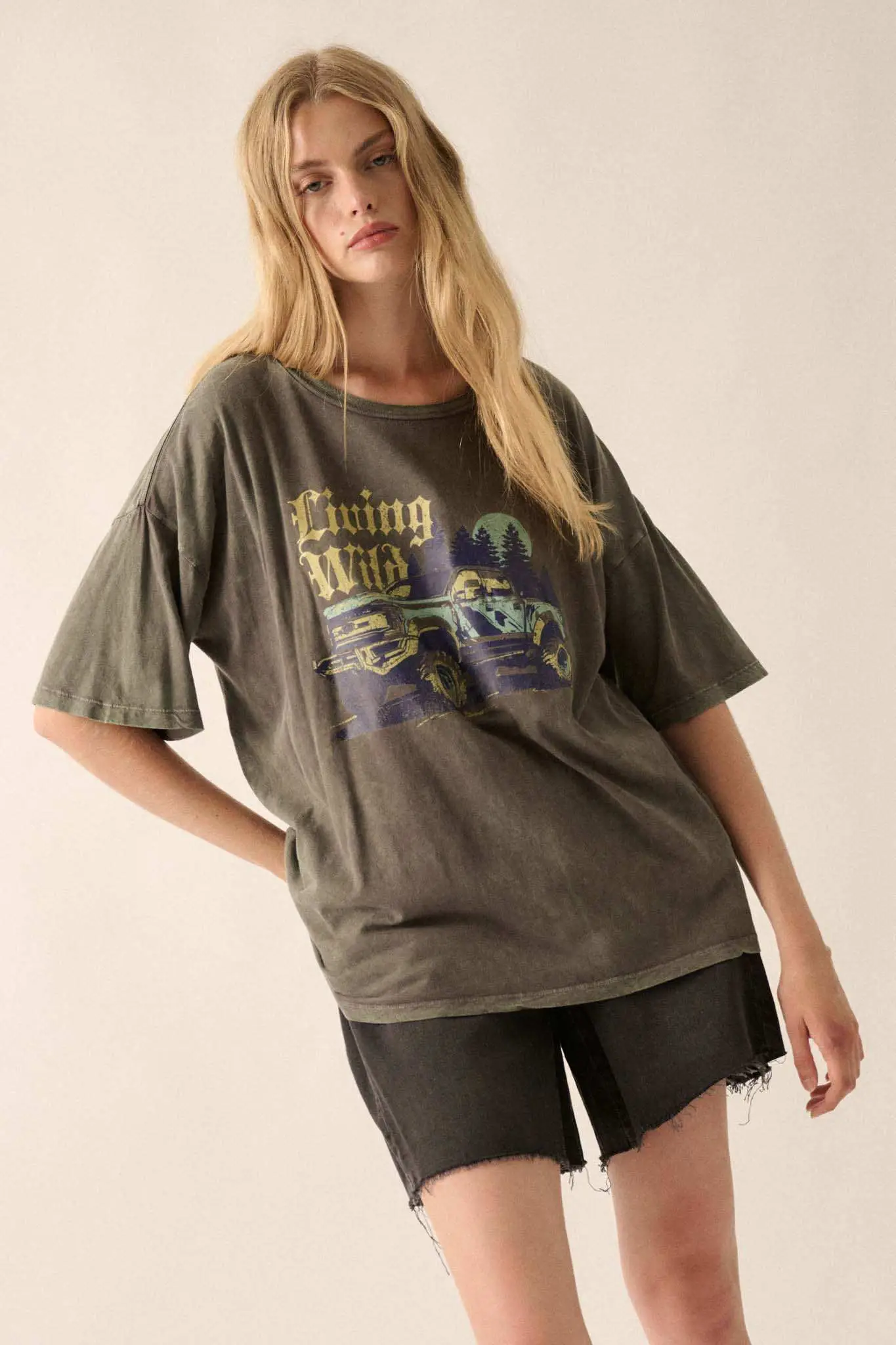 Living Wild Vintage-Wash Pickup Truck Graphic Tee - Image 5