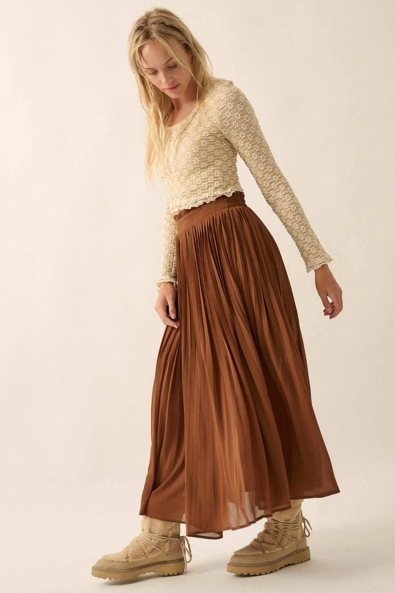 Long Time Coming Accordion Pleated Maxi Skirt - Image 11