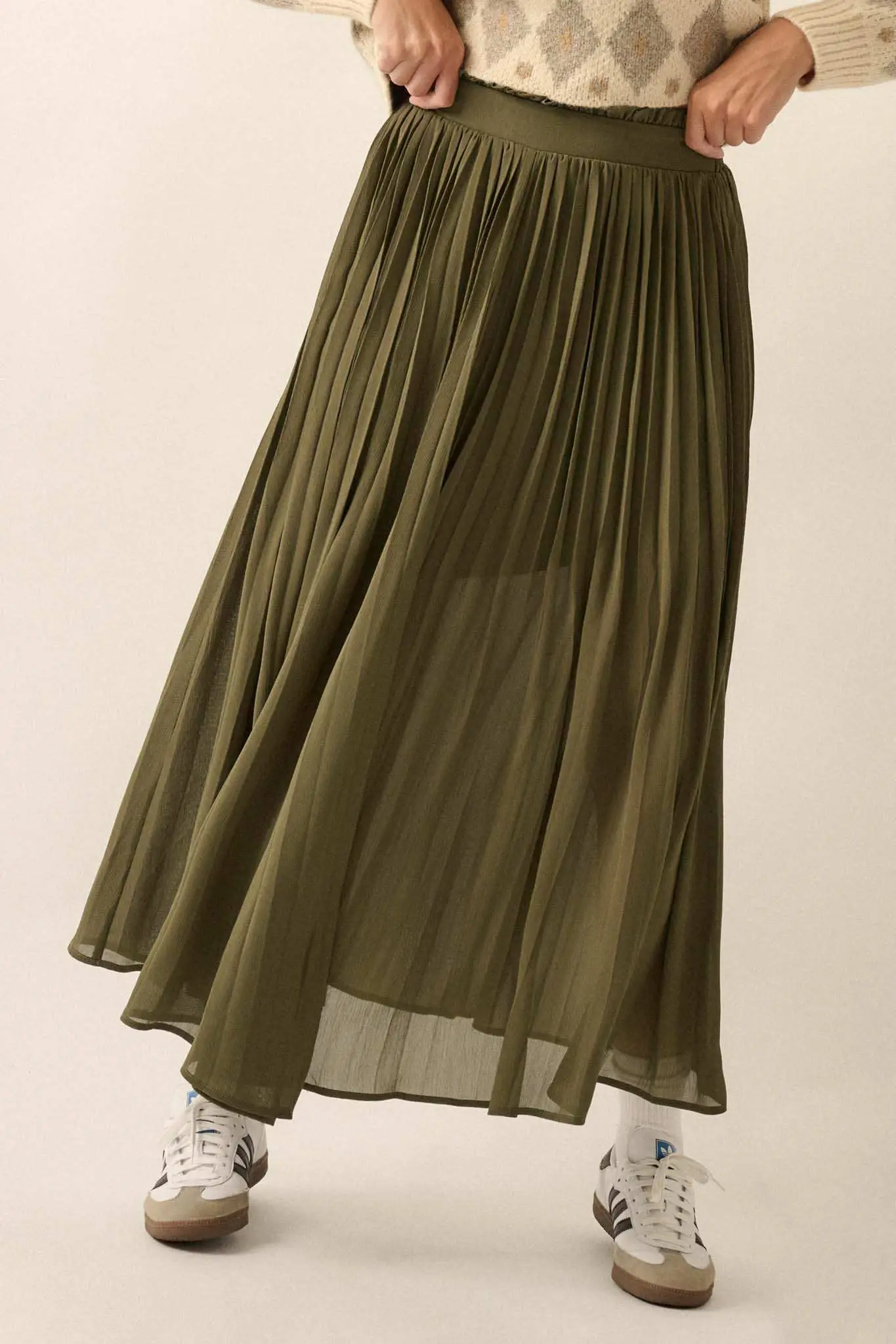Long Time Coming Accordion Pleated Maxi Skirt - Image 2