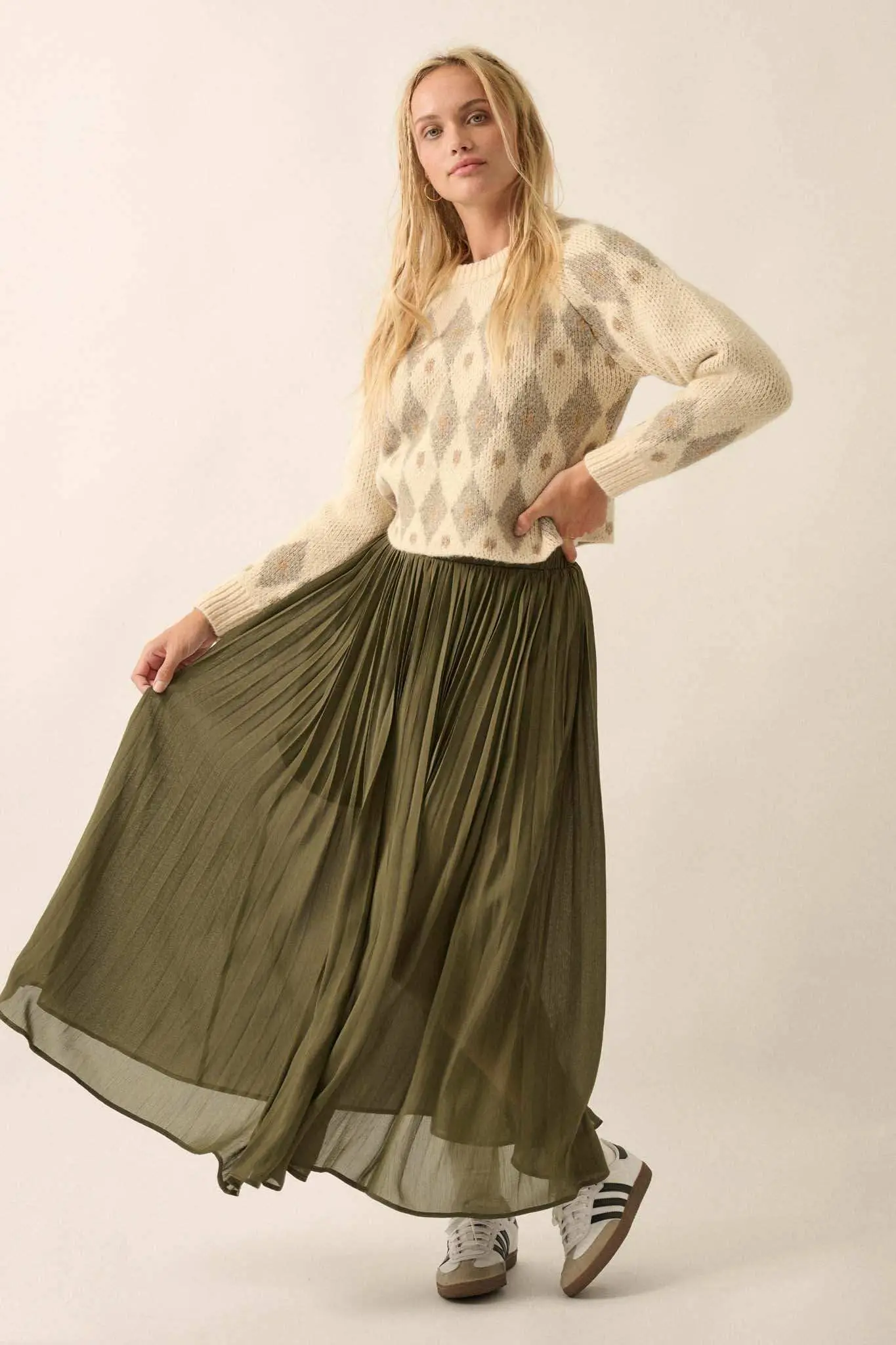 Long Time Coming Accordion Pleated Maxi Skirt - Image 4