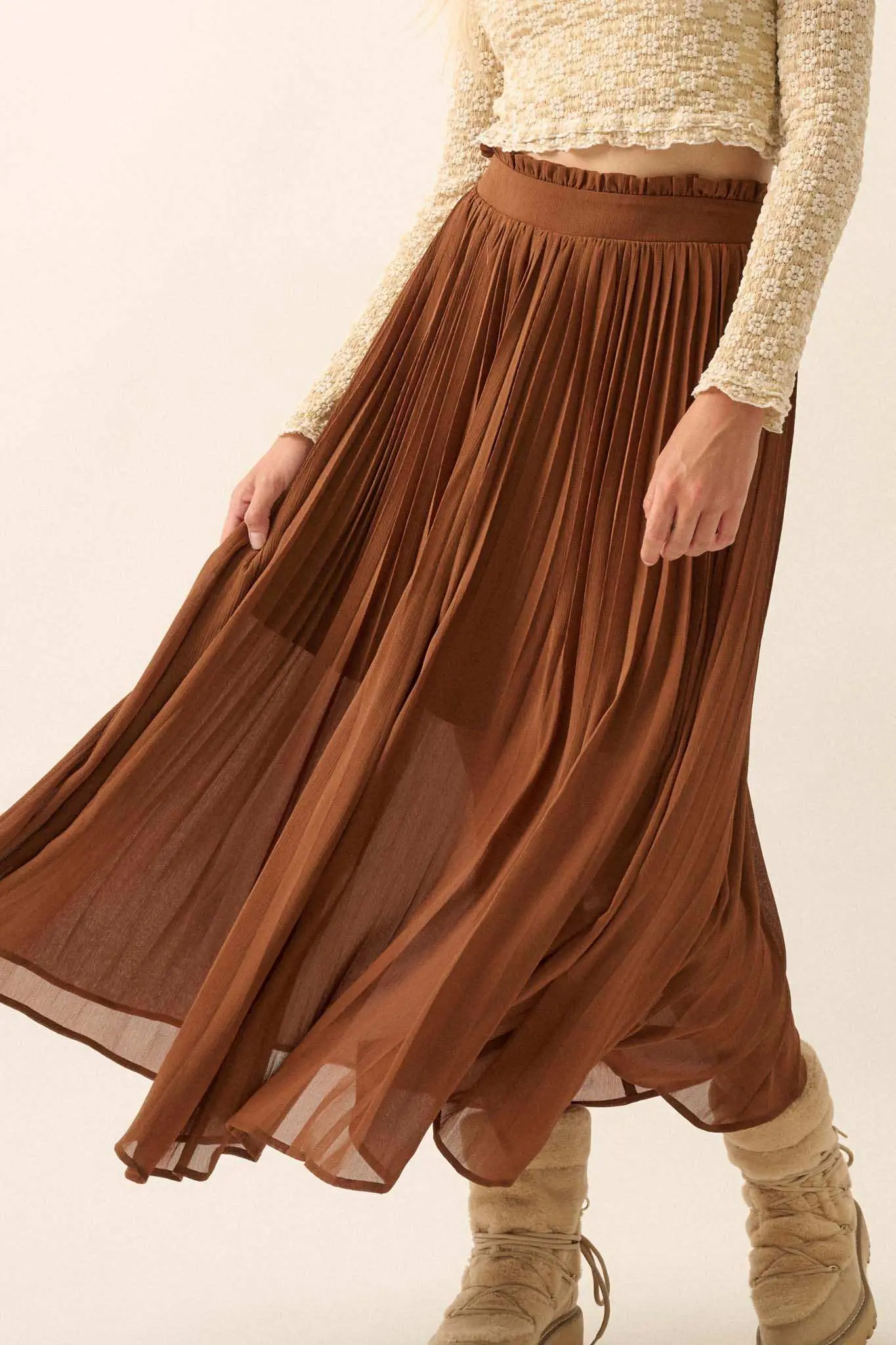 Long Time Coming Accordion Pleated Maxi Skirt - Image 7