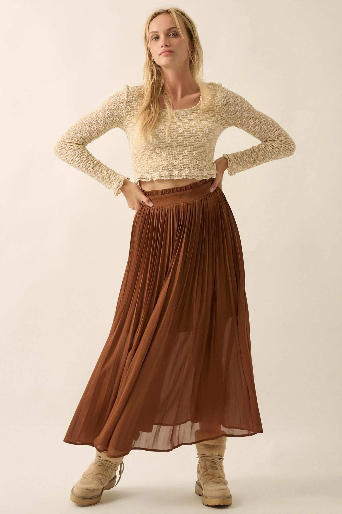 Long Time Coming Accordion Pleated Maxi Skirt - Image 9
