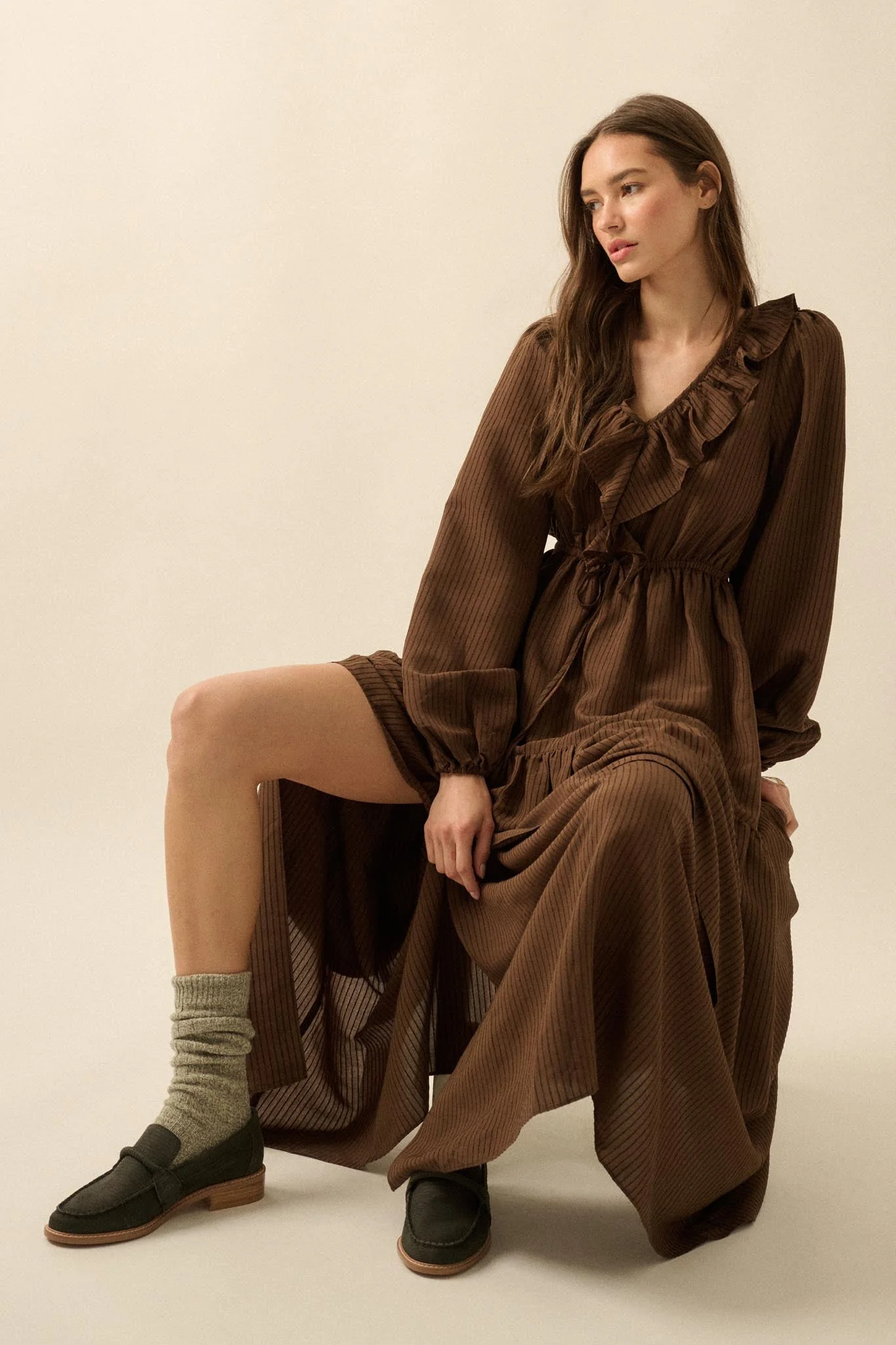 Longing for Love Ruffled Peasant Maxi Dress - Image 10