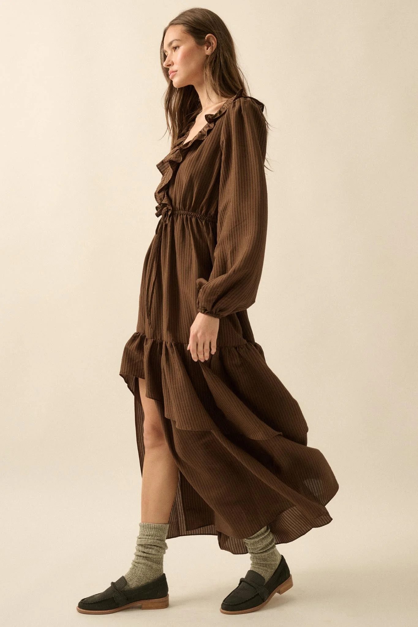 Longing for Love Ruffled Peasant Maxi Dress - Image 11
