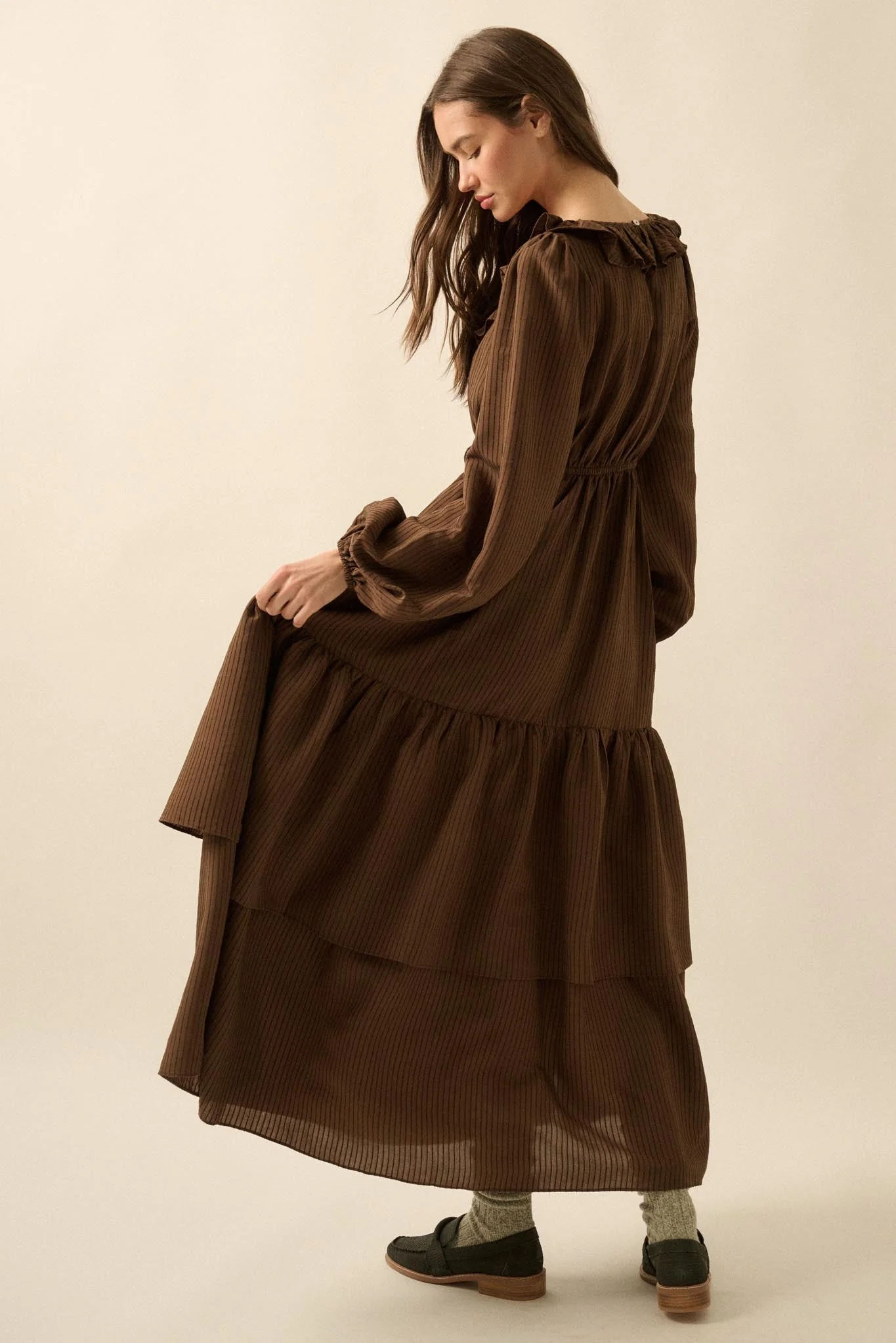 Longing for Love Ruffled Peasant Maxi Dress - Image 12