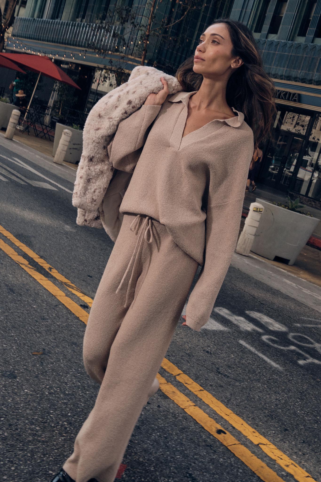 Looking Good Textured Knit Collared V-Neck Sweater - Image 3